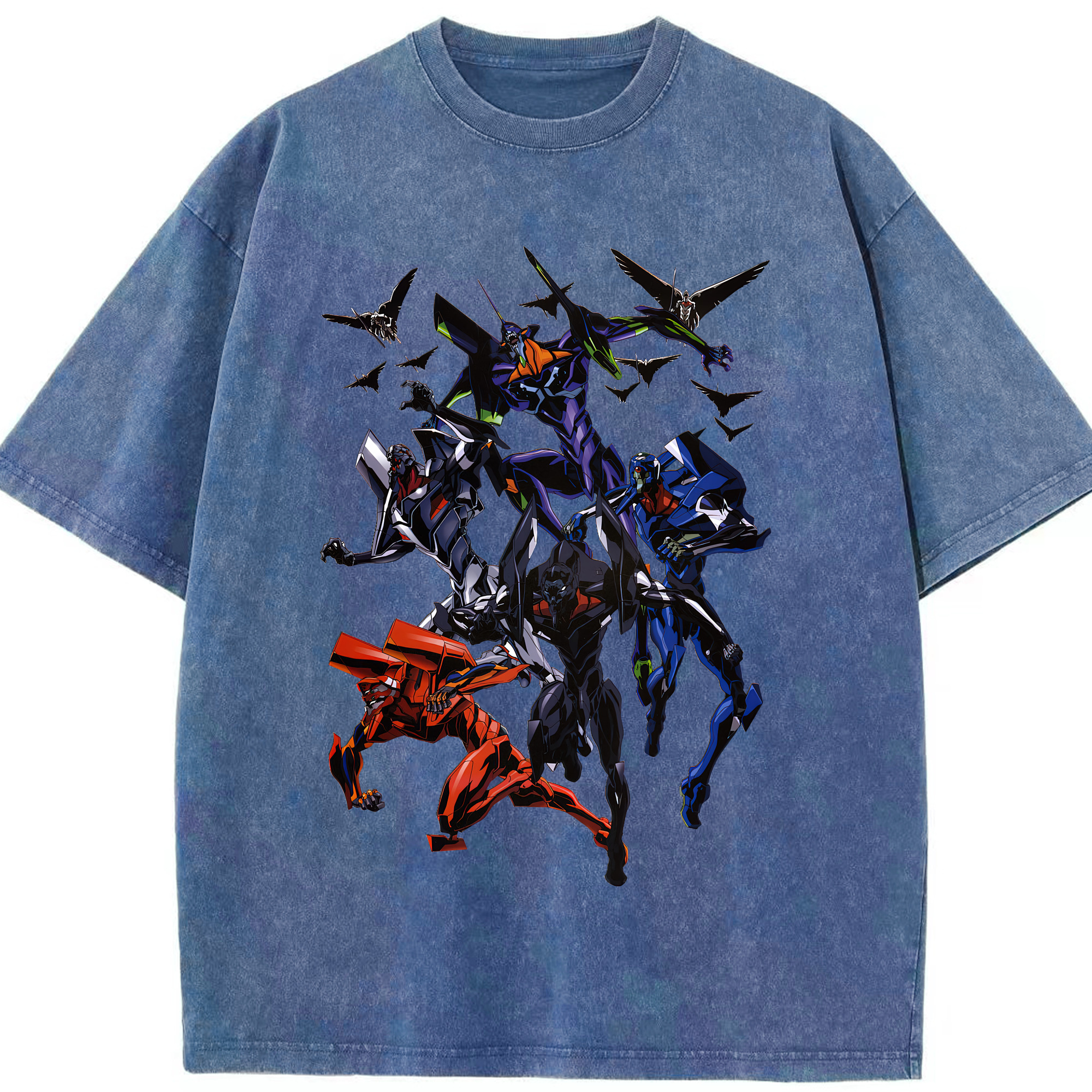 （画像用） EVA 新世紀エヴァンゲリオン 綿100% ヴィンテージ風 半袖Tシャツ（フロントプリント）