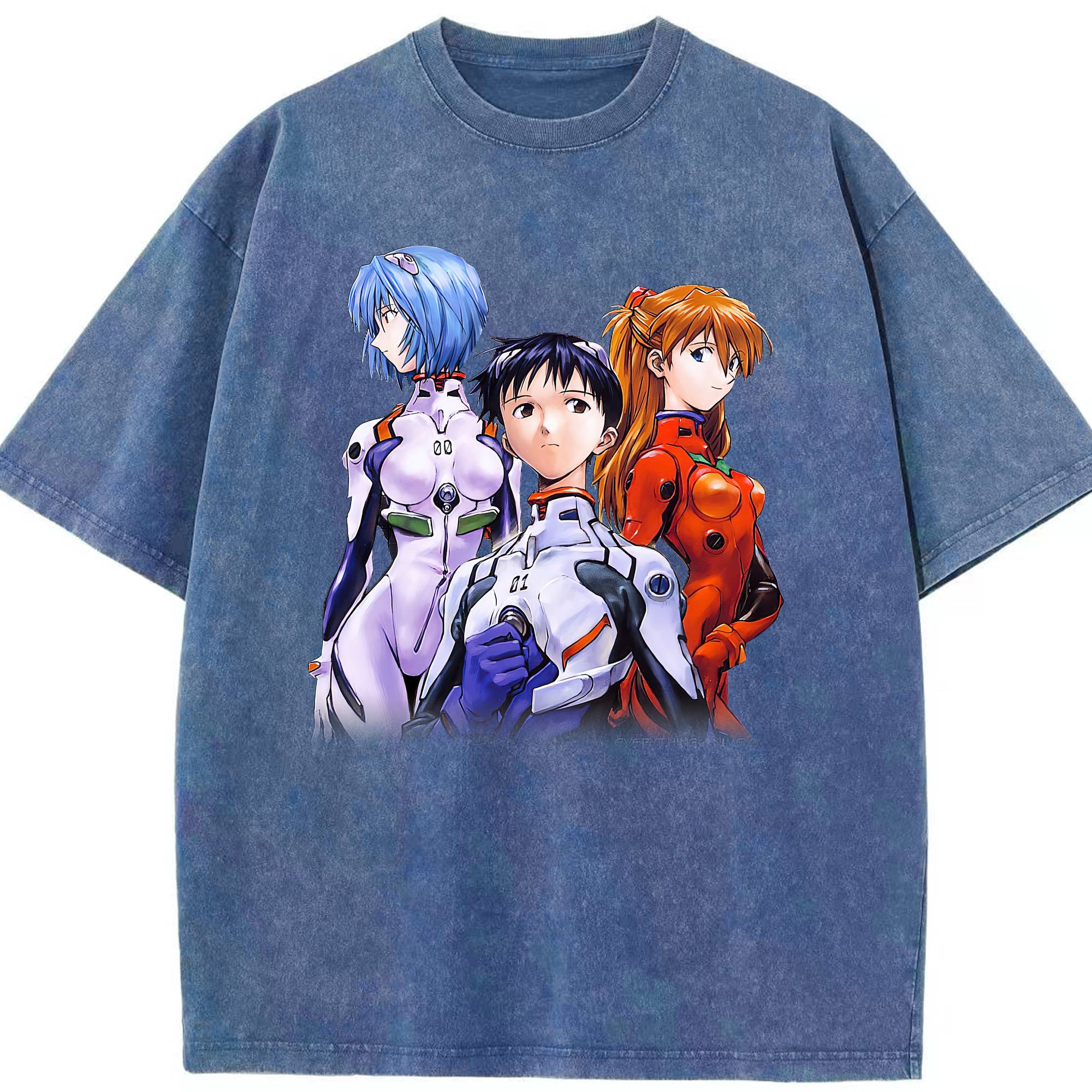 （画像用） EVA 新世紀エヴァンゲリオン 綿100% ヴィンテージ風 半袖Tシャツ（フロントプリント）