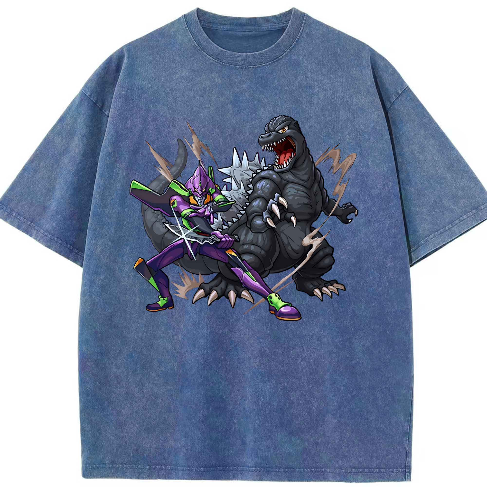 （画像用） EVA 新世紀エヴァンゲリオン 綿100% ヴィンテージ風 半袖Tシャツ（フロントプリント）