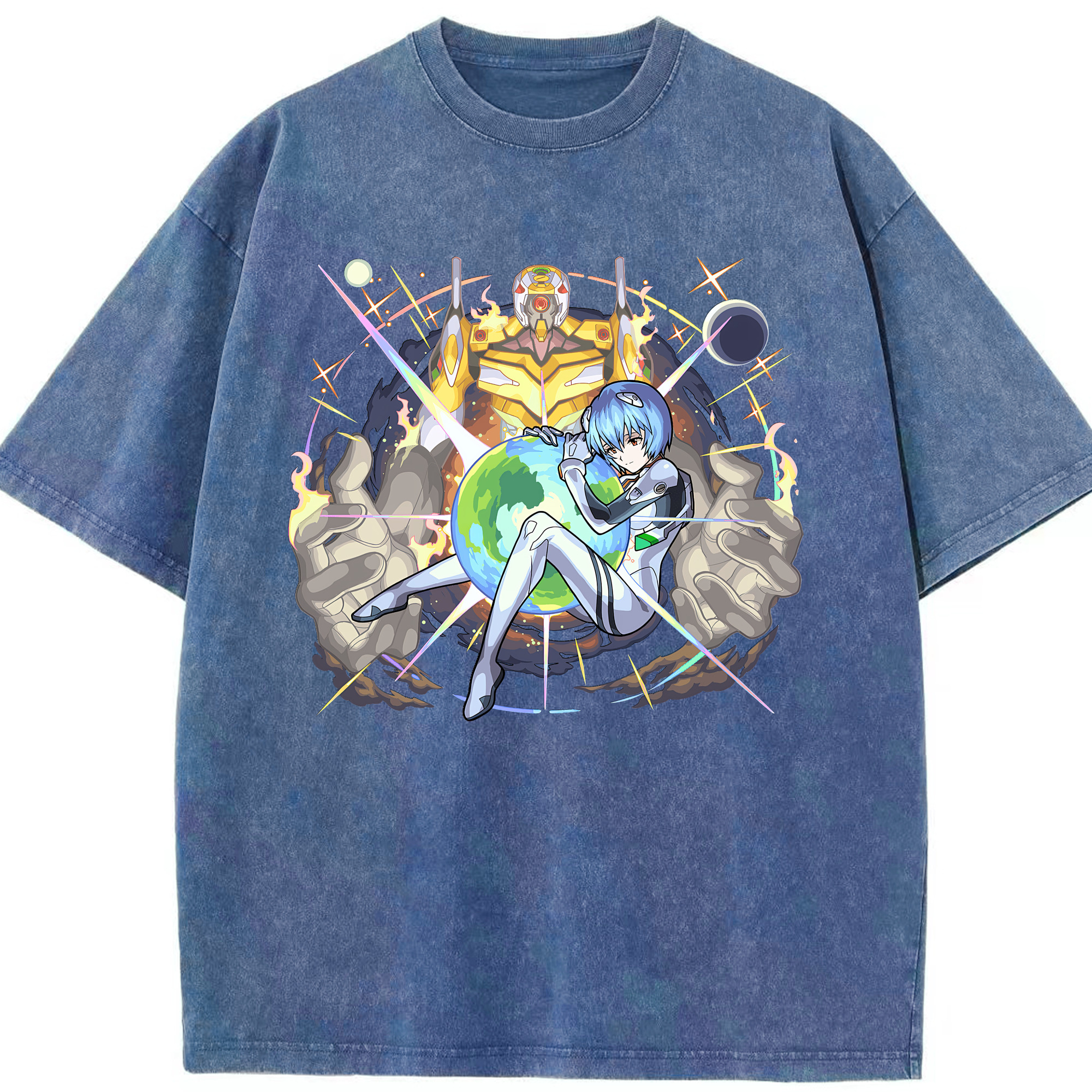 （画像用） EVA 新世紀エヴァンゲリオン 綿100% ヴィンテージ風 半袖Tシャツ（フロントプリント）