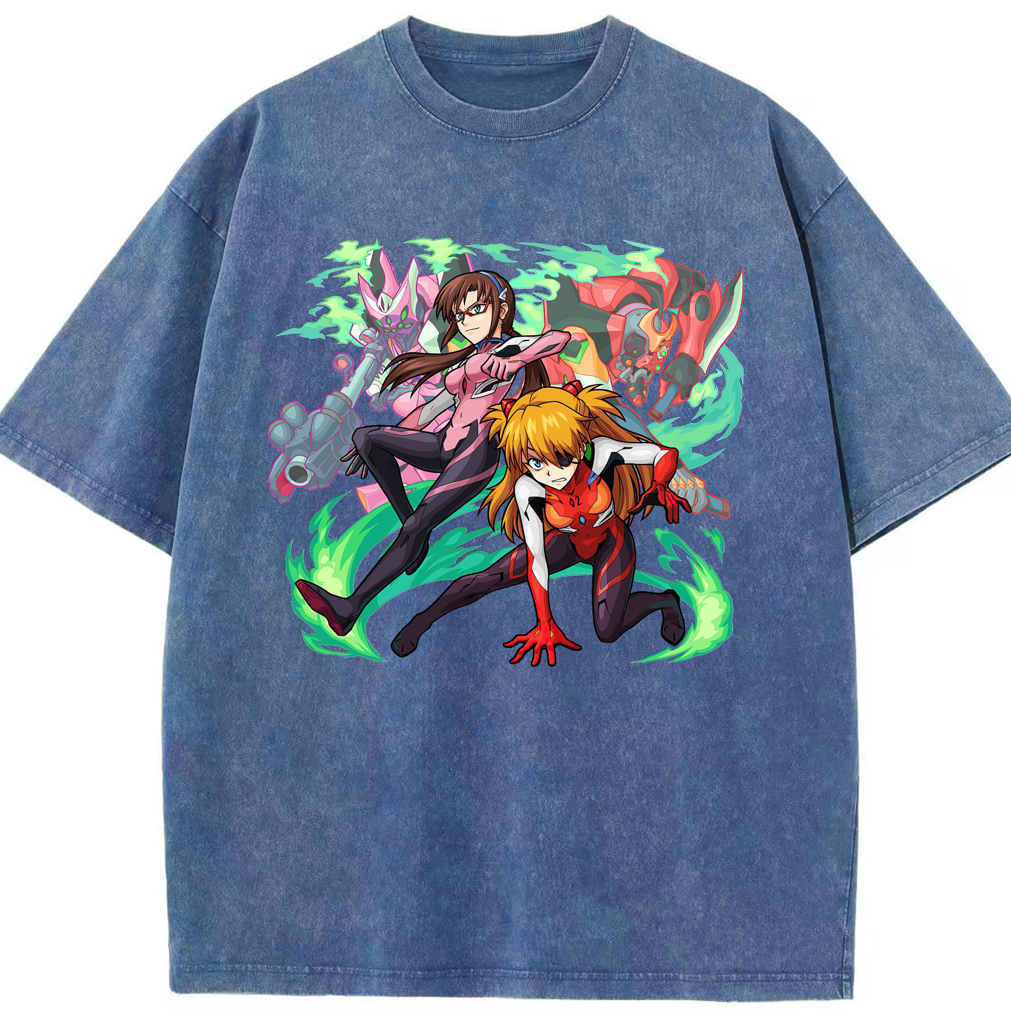 （画像用） EVA 新世紀エヴァンゲリオン 綿100% ヴィンテージ風 半袖Tシャツ（フロントプリント）