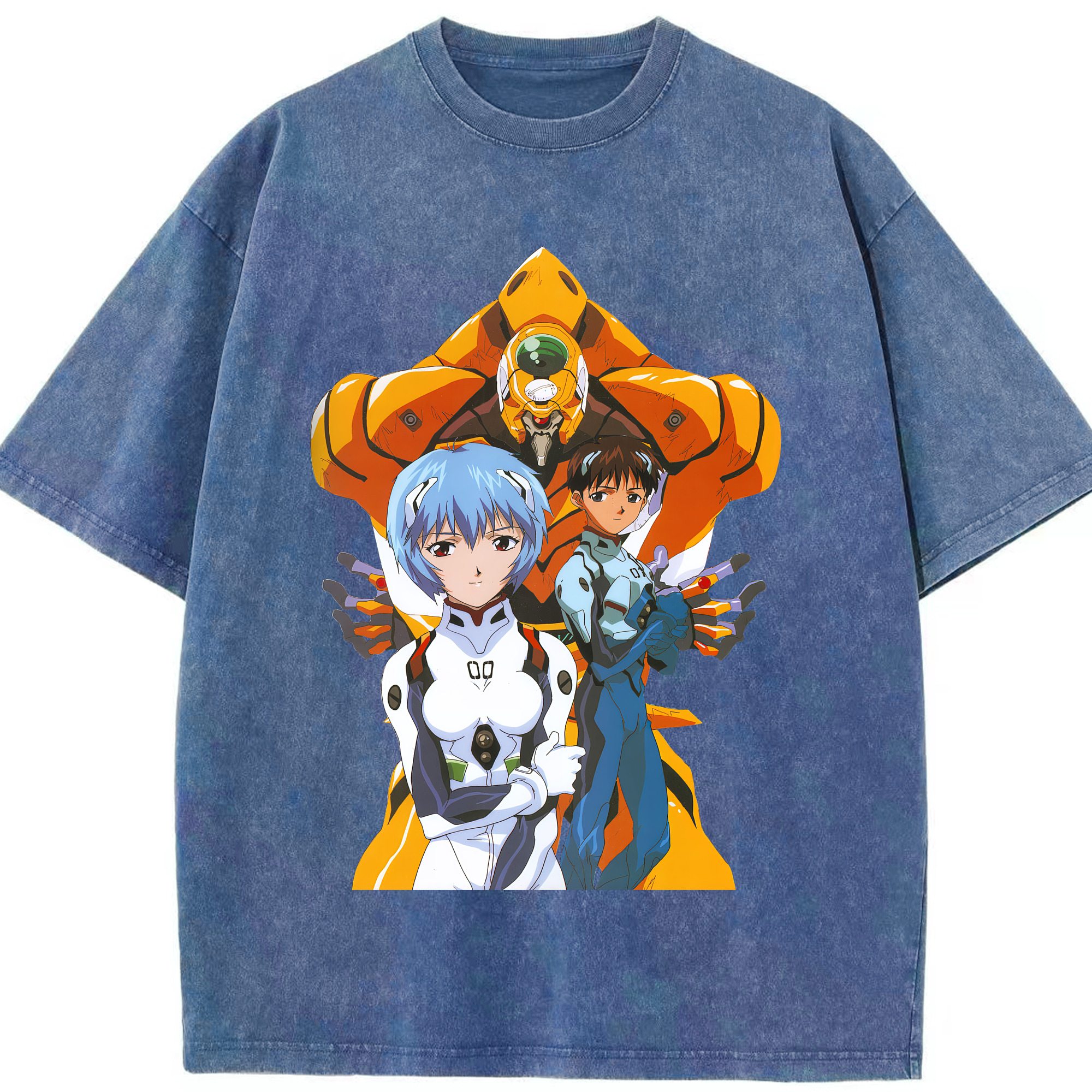 （画像用） EVA 新世紀エヴァンゲリオン 綿100% ヴィンテージ風 半袖Tシャツ（フロントプリント）