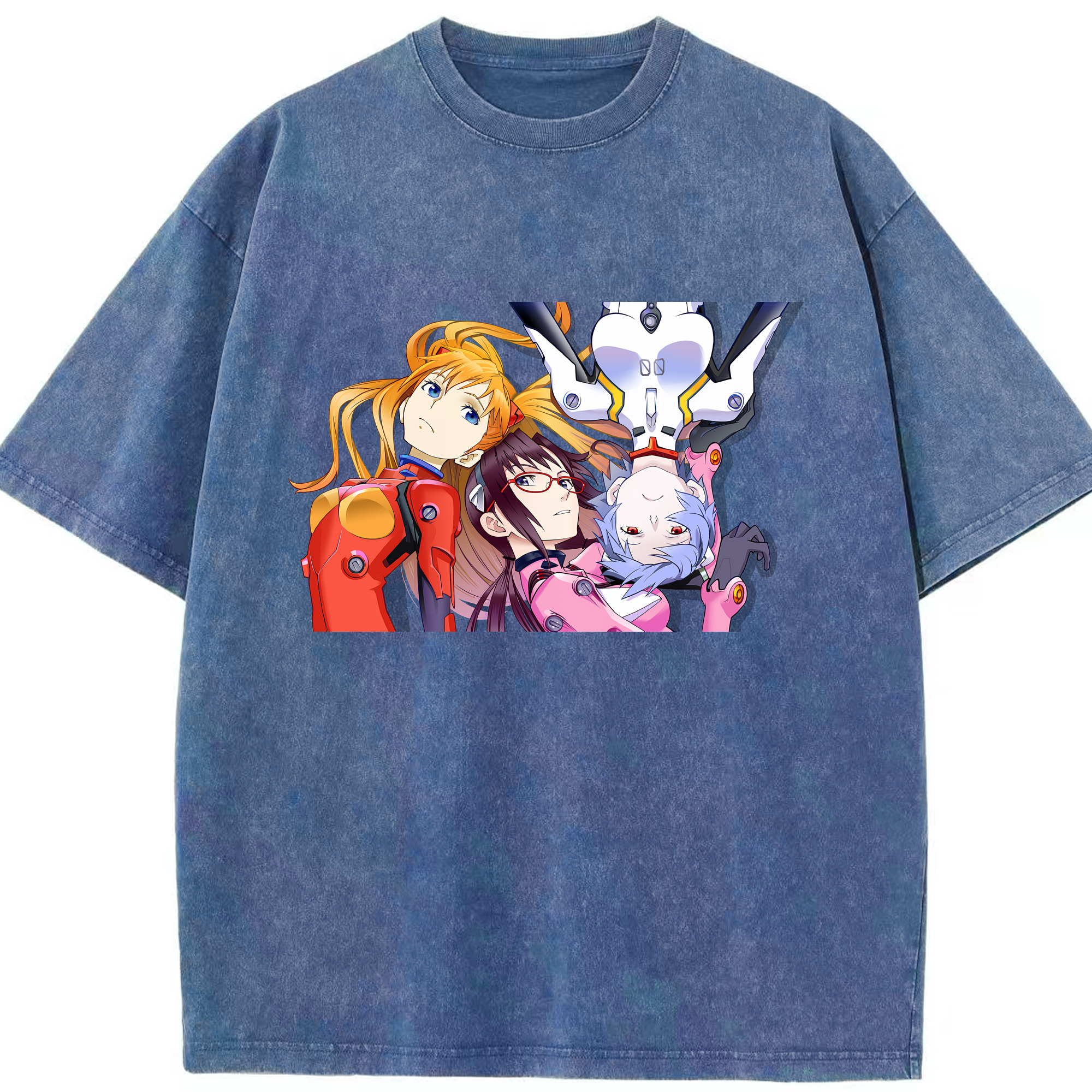 （画像用） EVA 新世紀エヴァンゲリオン 綿100% ヴィンテージ風 半袖Tシャツ（フロントプリント）