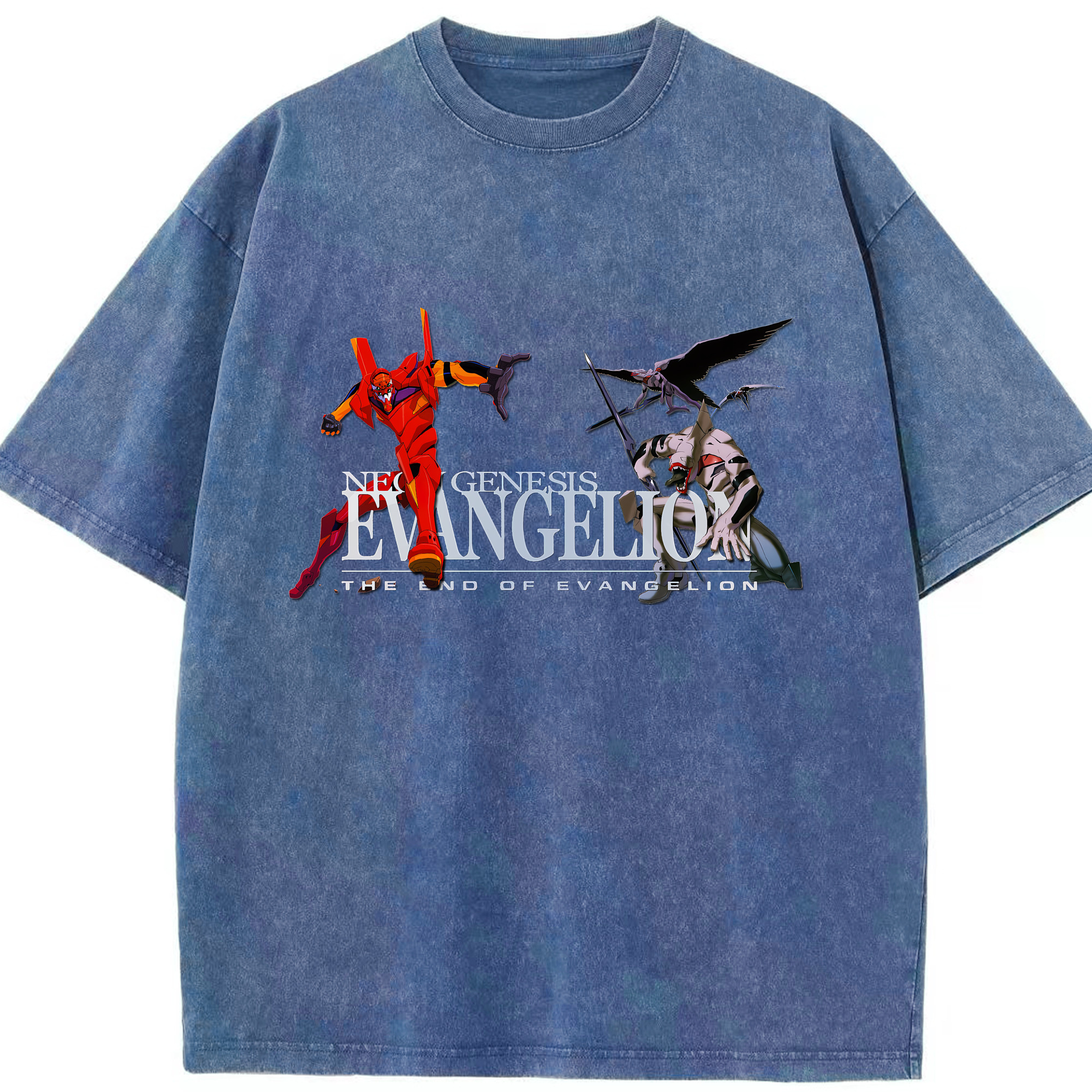 （画像用） EVA 新世紀エヴァンゲリオン 綿100% ヴィンテージ風 半袖Tシャツ（フロントプリント）