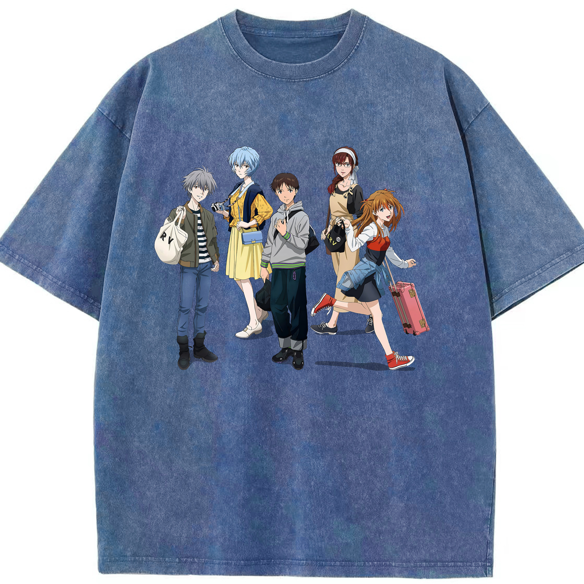 （画像用） EVA 新世紀エヴァンゲリオン 綿100% ヴィンテージ風 半袖Tシャツ（フロントプリント）