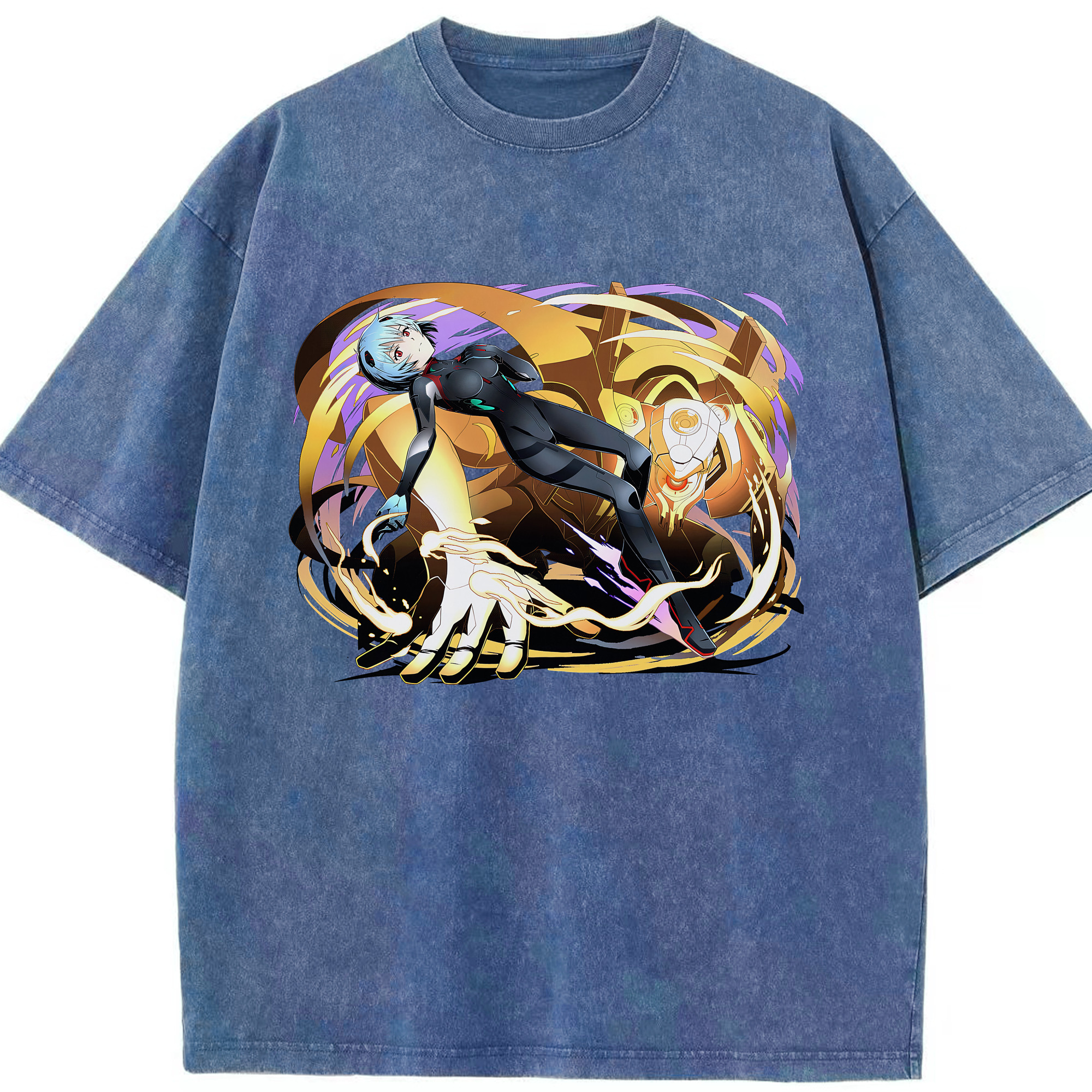 （画像用） EVA 新世紀エヴァンゲリオン 綿100% ヴィンテージ風 半袖Tシャツ（フロントプリント）