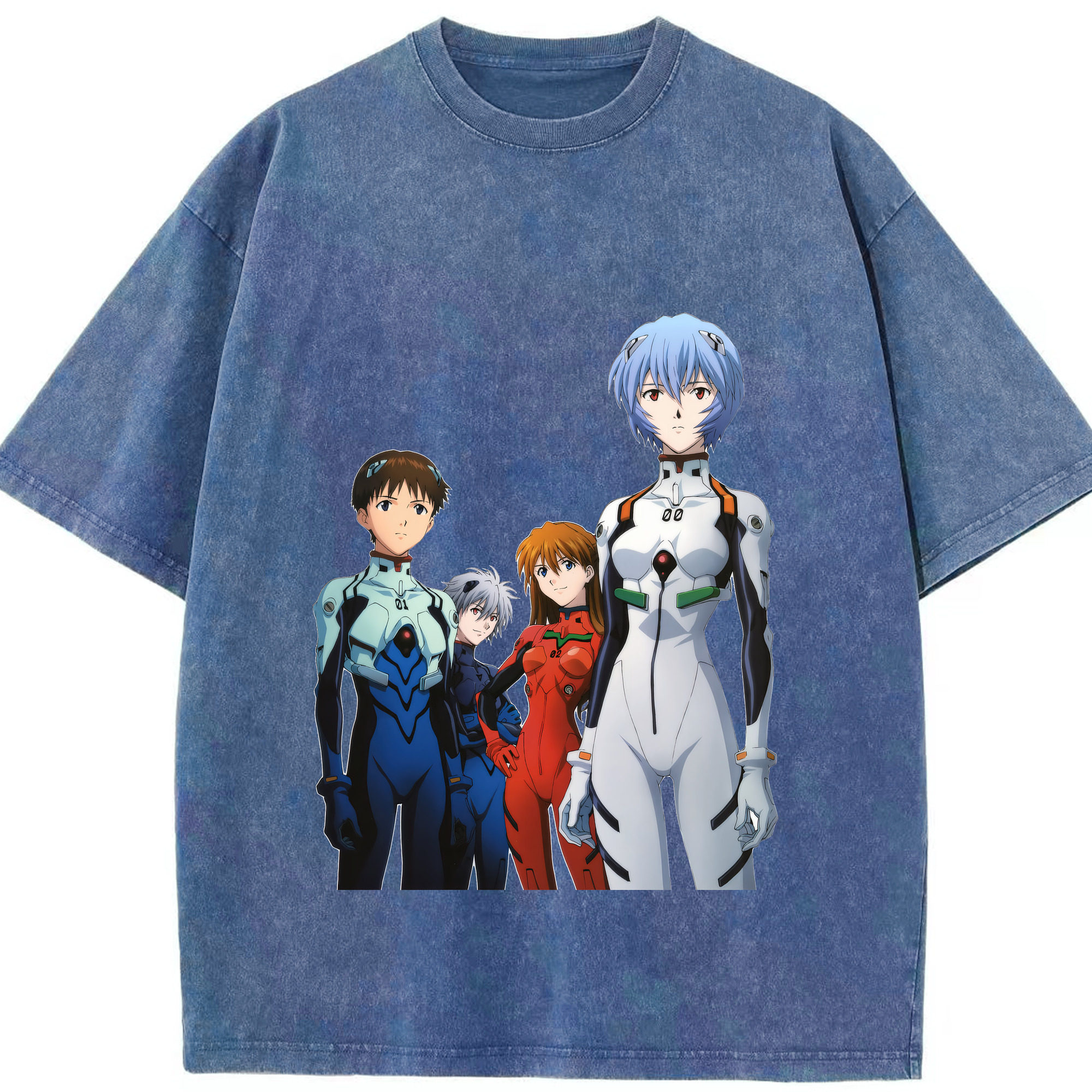 （画像用） EVA 新世紀エヴァンゲリオン 綿100% ヴィンテージ風 半袖Tシャツ（フロントプリント）