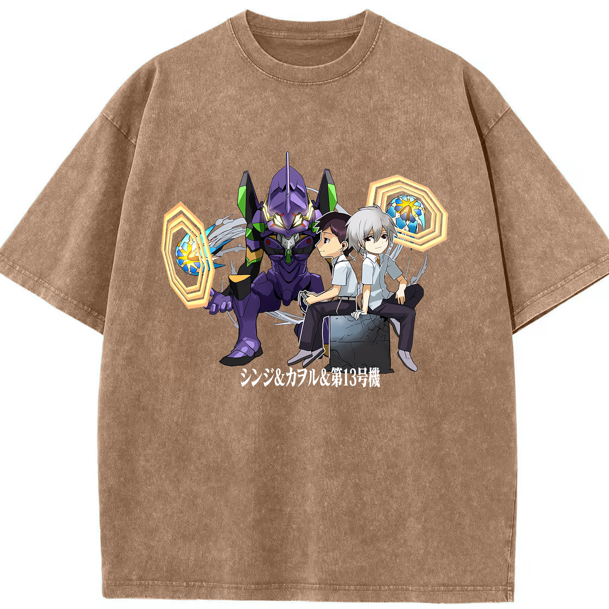 （画像用） EVA 新世紀エヴァンゲリオン 綿100% ヴィンテージ風 半袖Tシャツ（フロントプリント）