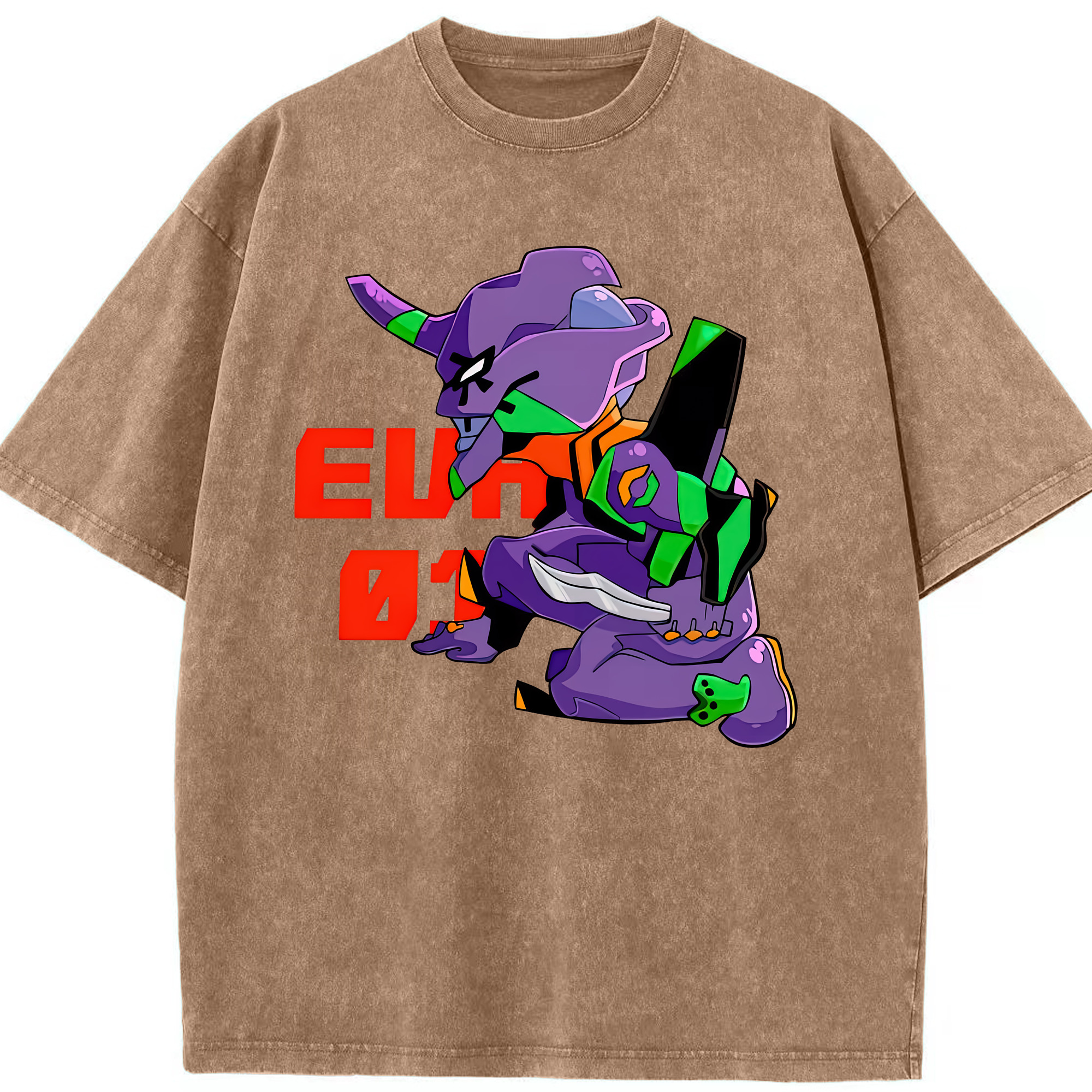 （画像用） EVA 新世紀エヴァンゲリオン 綿100% ヴィンテージ風 半袖Tシャツ（フロントプリント）