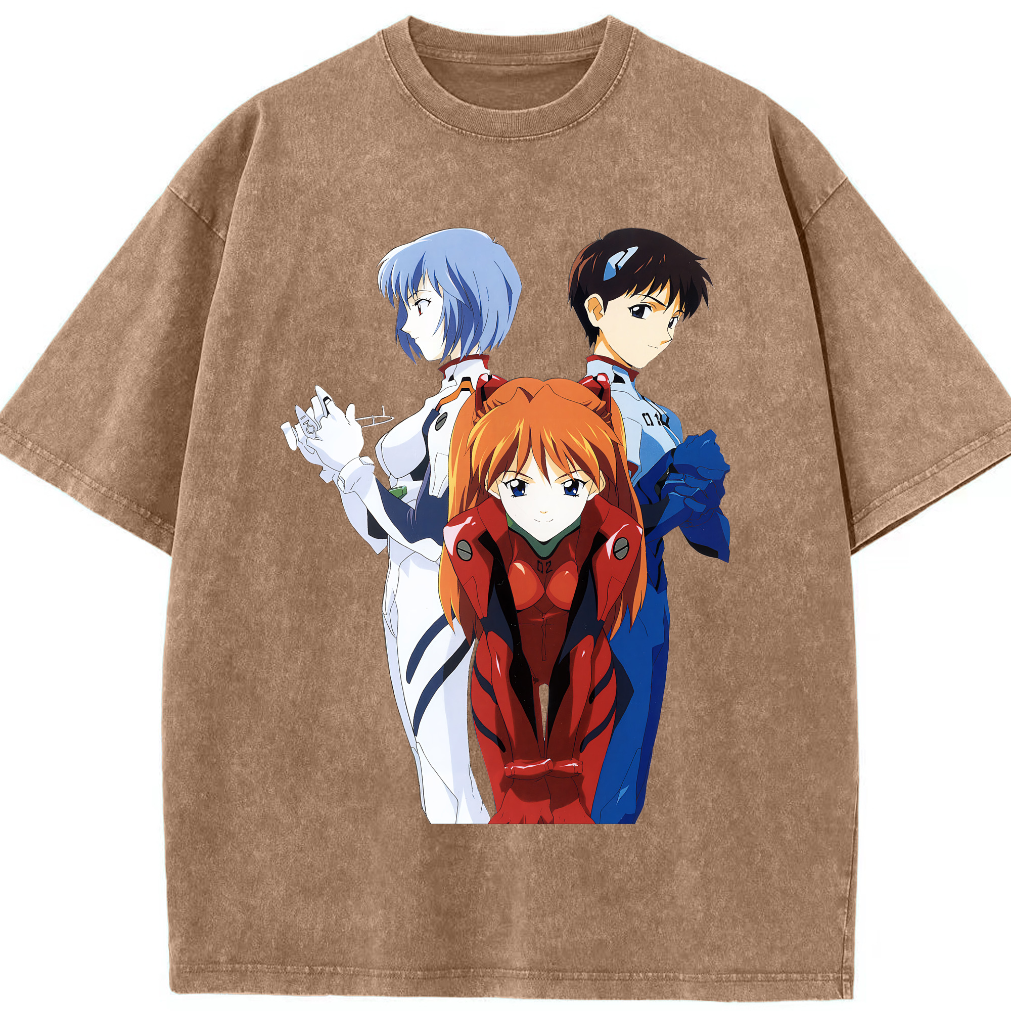 （画像用） EVA 新世紀エヴァンゲリオン 綿100% ヴィンテージ風 半袖Tシャツ（フロントプリント）