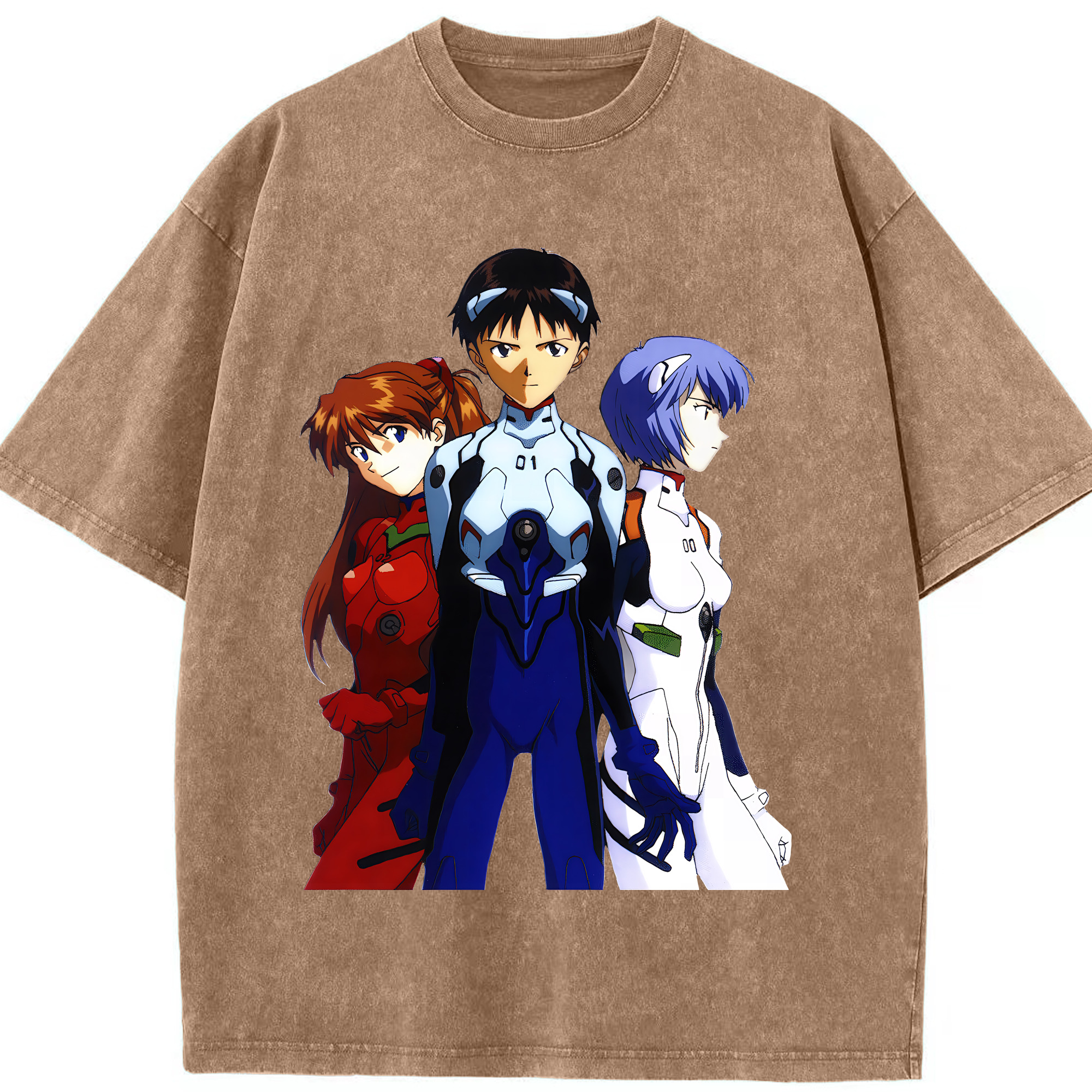 （画像用） EVA 新世紀エヴァンゲリオン 綿100% ヴィンテージ風 半袖Tシャツ（フロントプリント）
