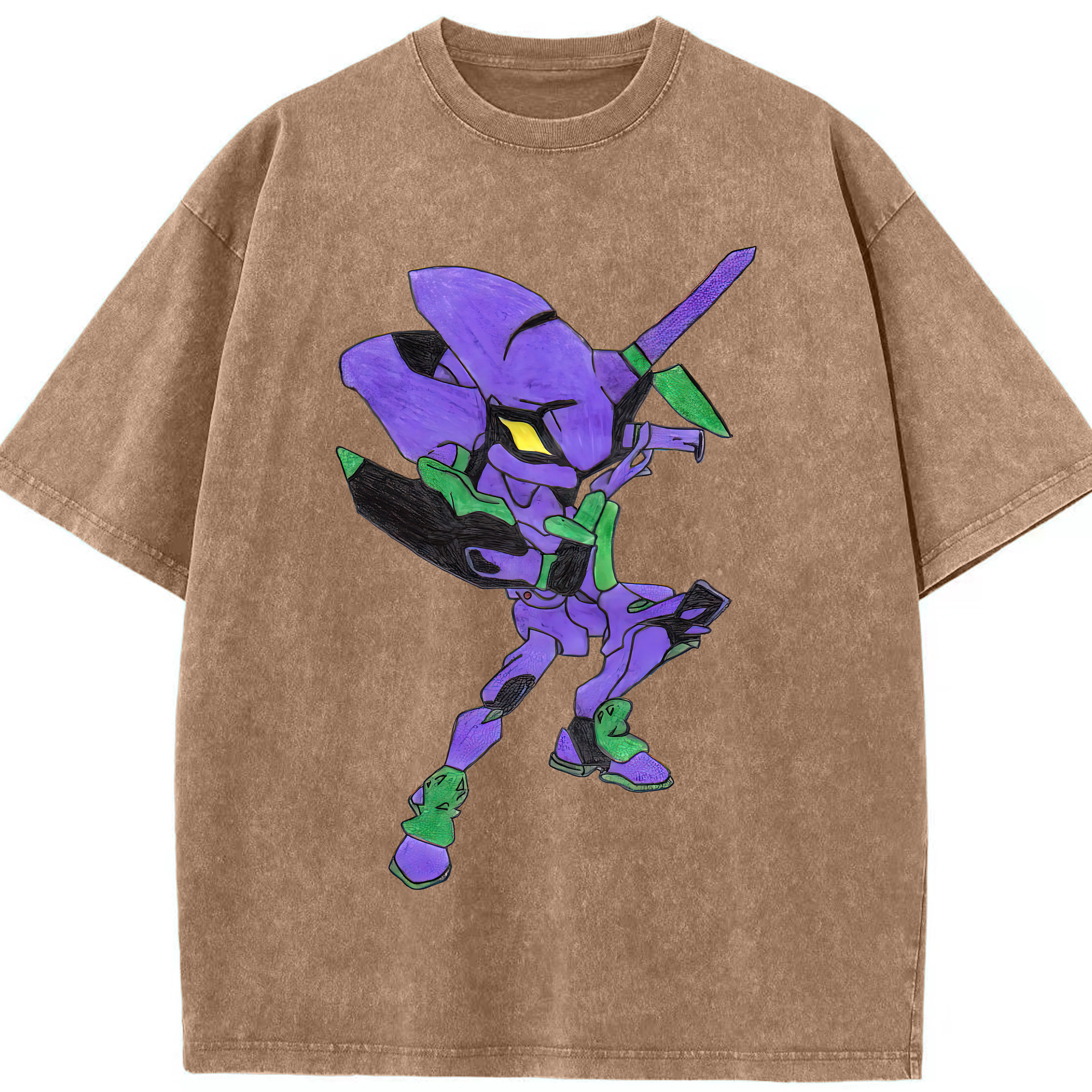 （画像用） EVA 新世紀エヴァンゲリオン 綿100% ヴィンテージ風 半袖Tシャツ（フロントプリント）