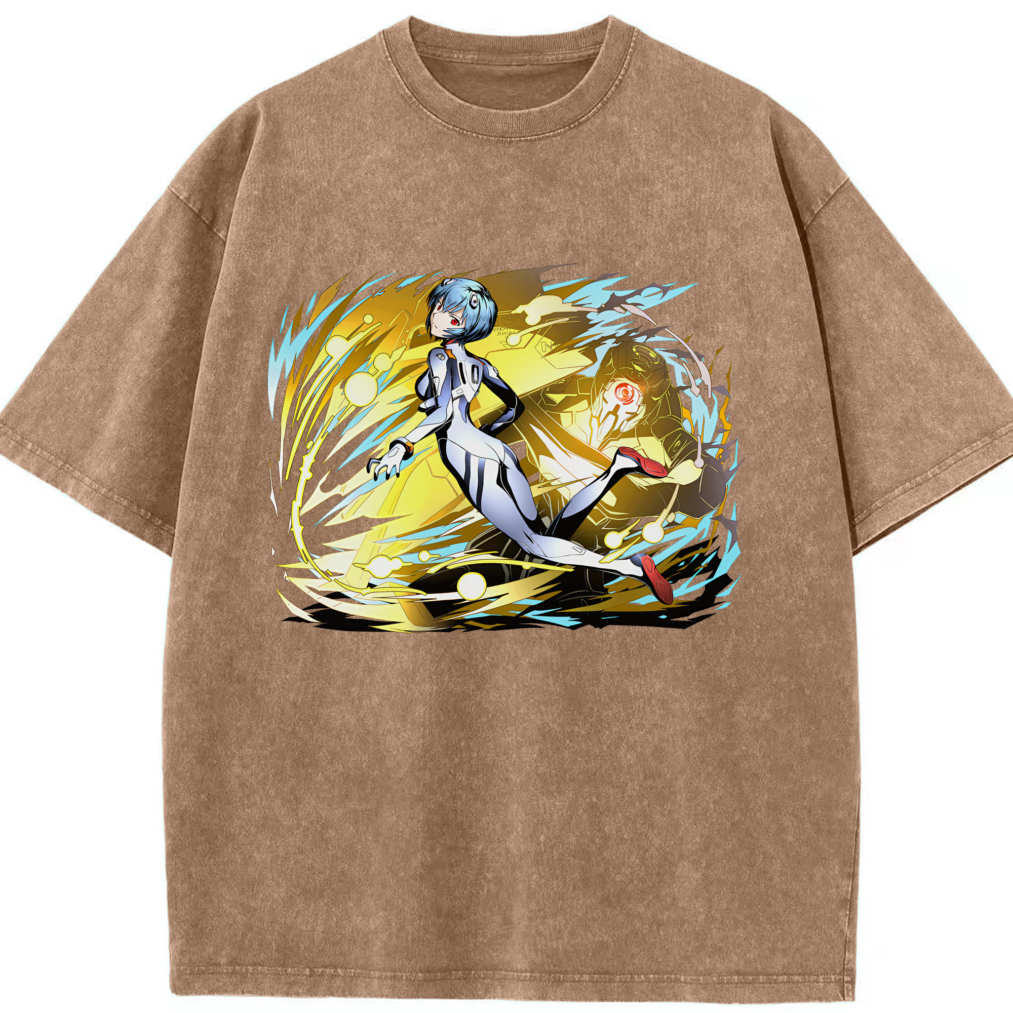 （画像用） EVA 新世紀エヴァンゲリオン 綿100% ヴィンテージ風 半袖Tシャツ（フロントプリント）