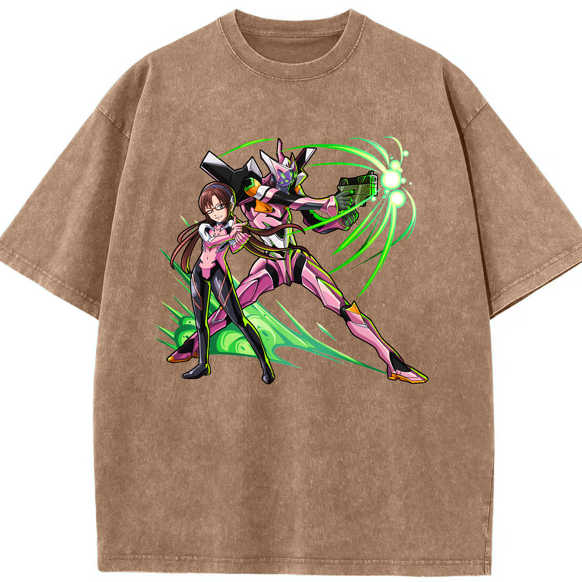 （画像用） EVA 新世紀エヴァンゲリオン 綿100% ヴィンテージ風 半袖Tシャツ（フロントプリント）