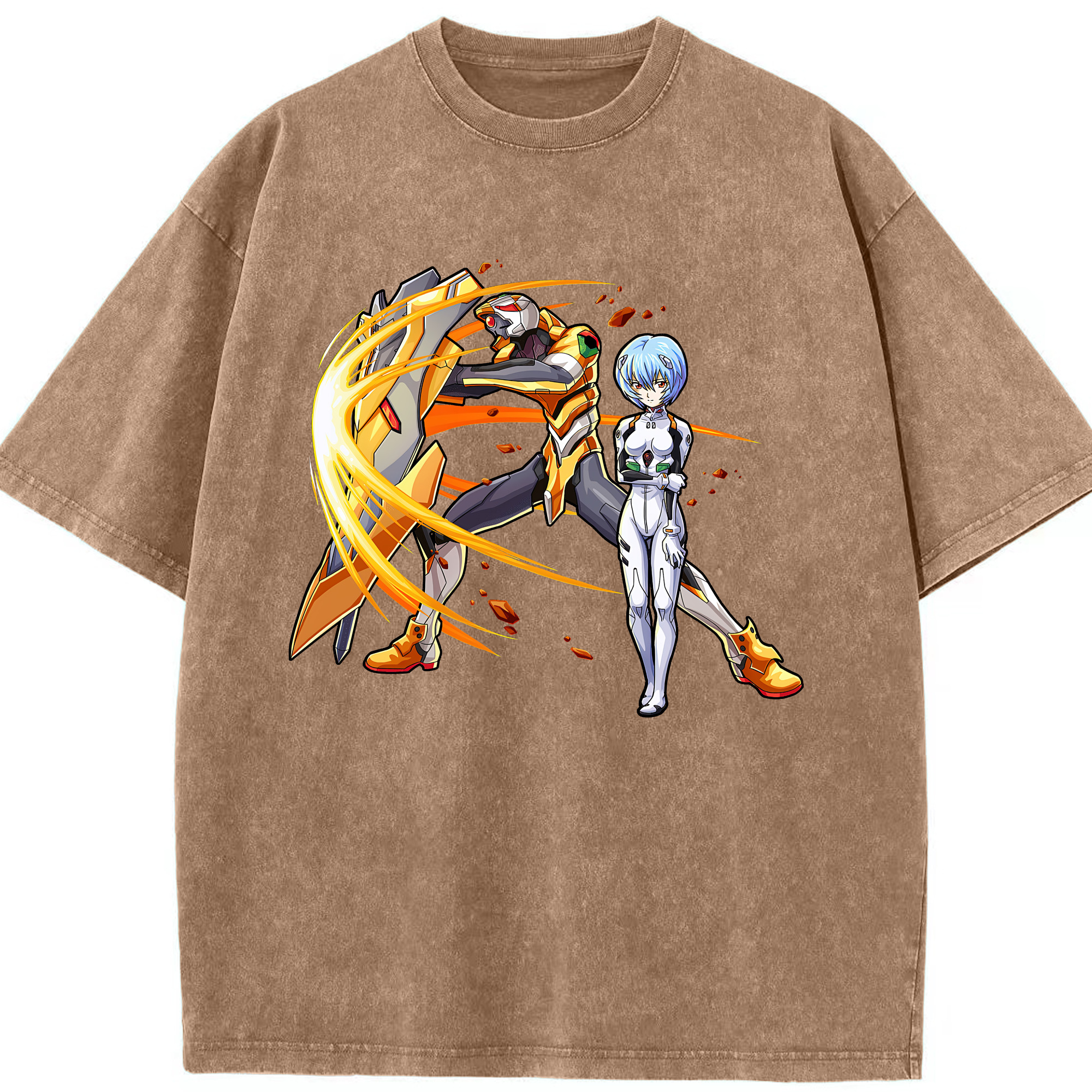 （画像用） EVA 新世紀エヴァンゲリオン 綿100% ヴィンテージ風 半袖Tシャツ（フロントプリント）