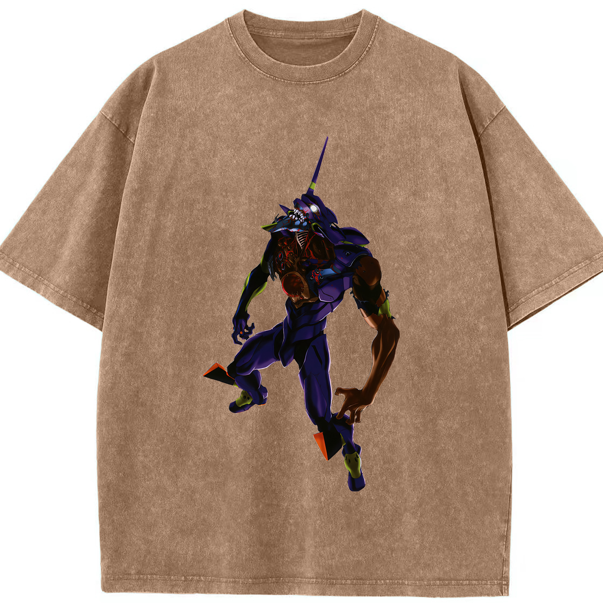 （画像用） EVA 新世紀エヴァンゲリオン 綿100% ヴィンテージ風 半袖Tシャツ（フロントプリント）