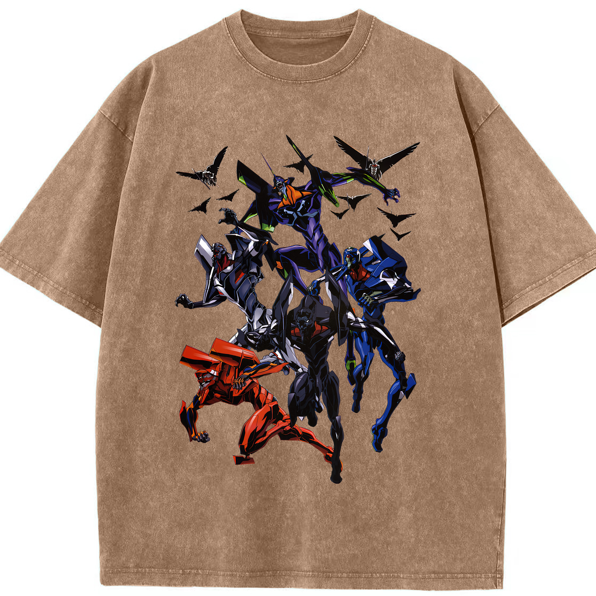 （画像用） EVA 新世紀エヴァンゲリオン 綿100% ヴィンテージ風 半袖Tシャツ（フロントプリント）