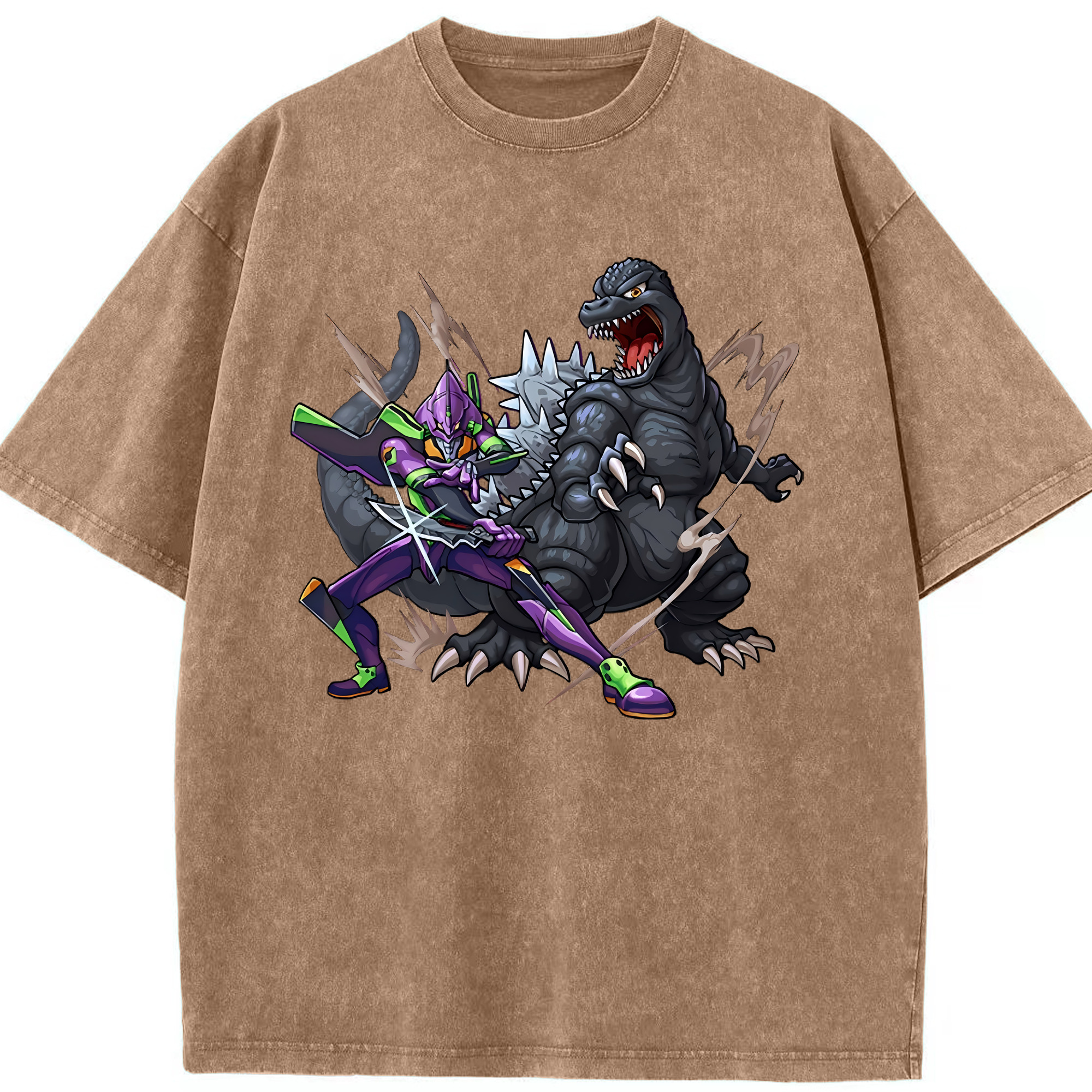 （画像用） EVA 新世紀エヴァンゲリオン 綿100% ヴィンテージ風 半袖Tシャツ（フロントプリント）