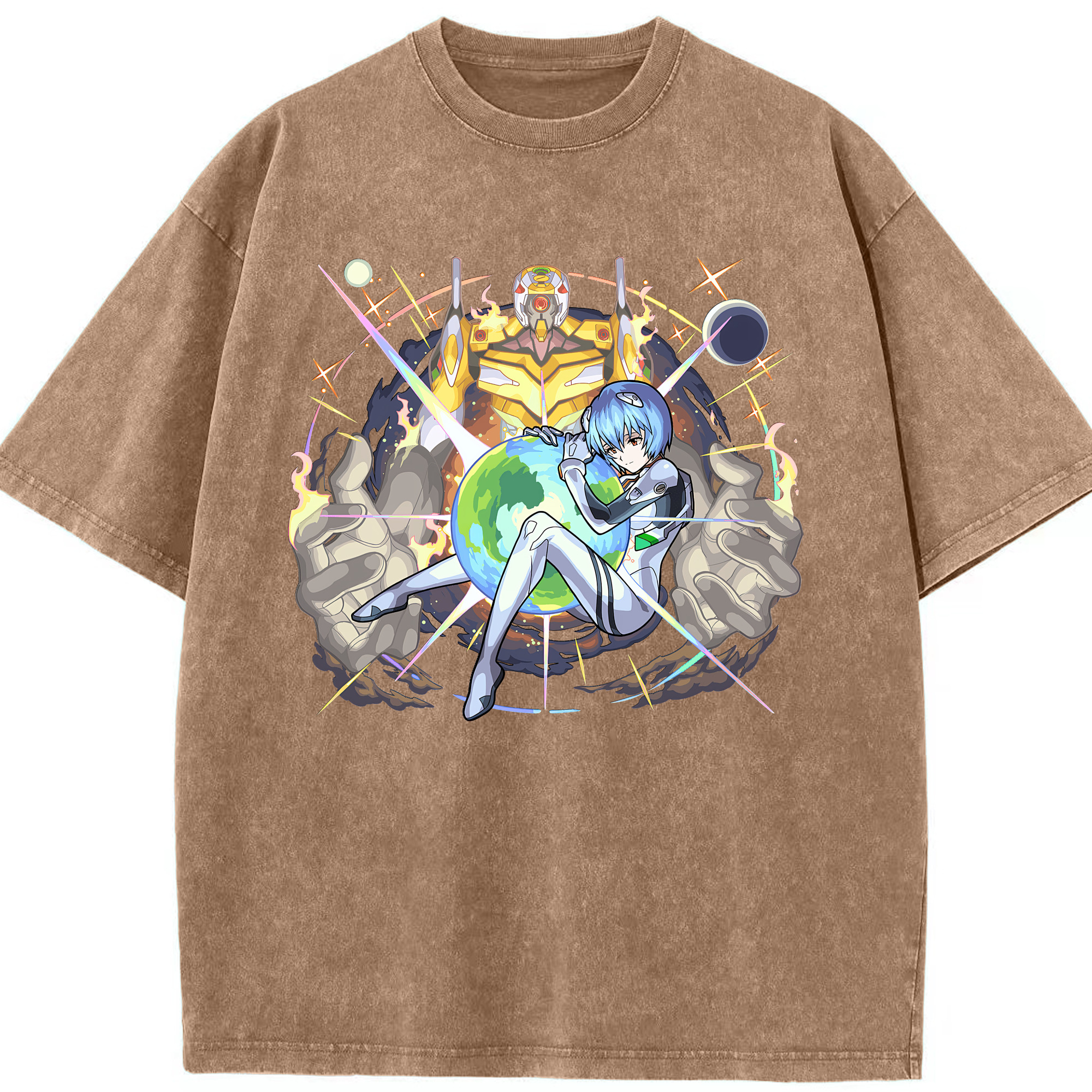 （画像用） EVA 新世紀エヴァンゲリオン 綿100% ヴィンテージ風 半袖Tシャツ（フロントプリント）