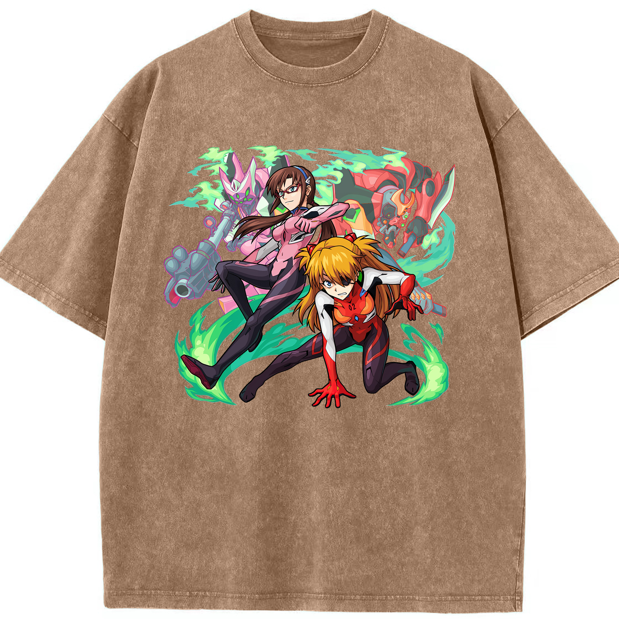 （画像用） EVA 新世紀エヴァンゲリオン 綿100% ヴィンテージ風 半袖Tシャツ（フロントプリント）