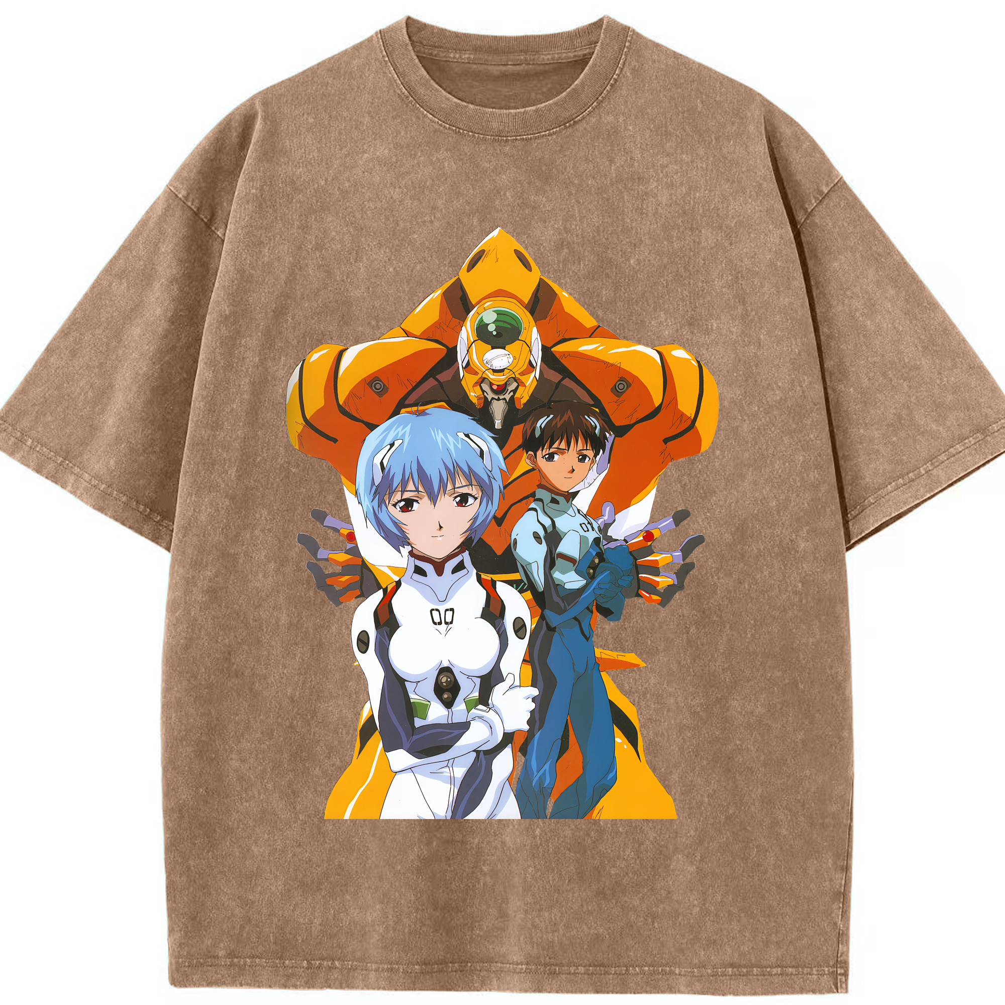 （画像用） EVA 新世紀エヴァンゲリオン 綿100% ヴィンテージ風 半袖Tシャツ（フロントプリント）