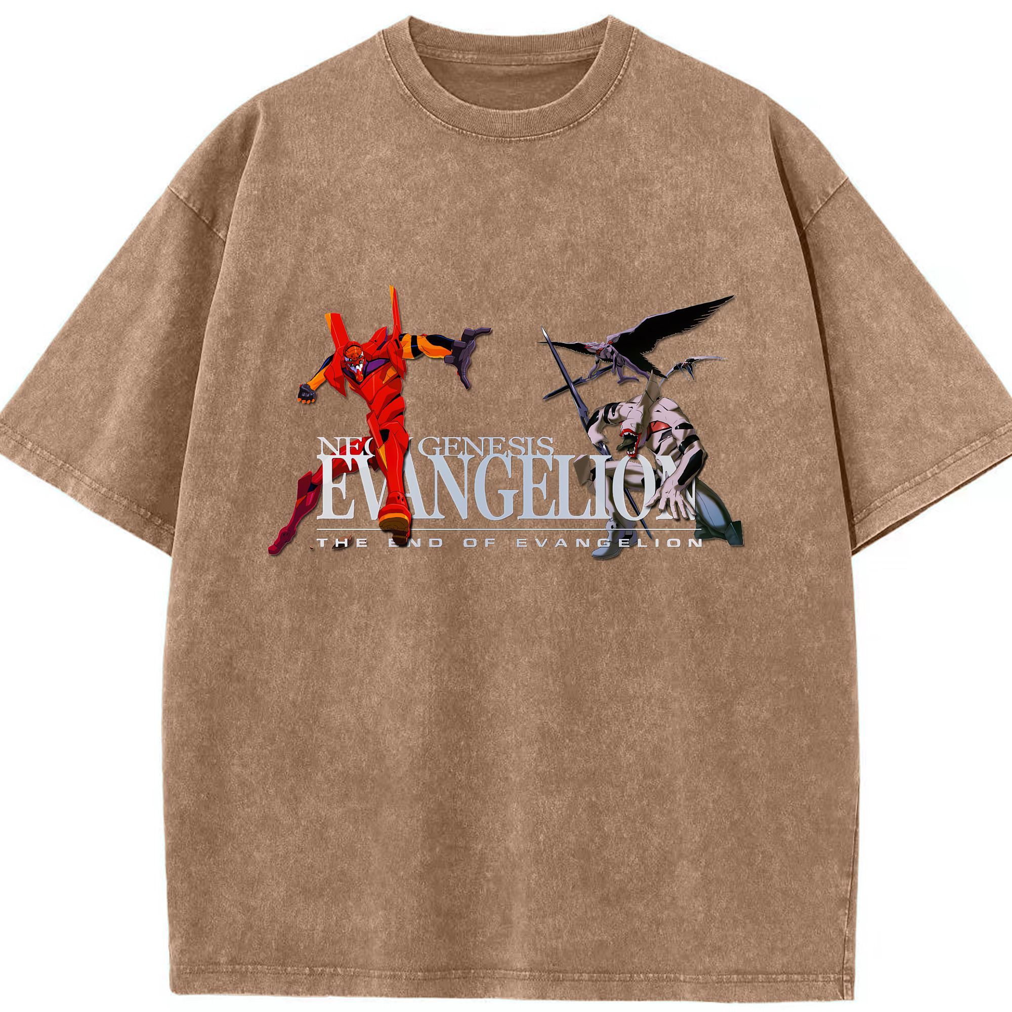 （画像用） EVA 新世紀エヴァンゲリオン 綿100% ヴィンテージ風 半袖Tシャツ（フロントプリント）