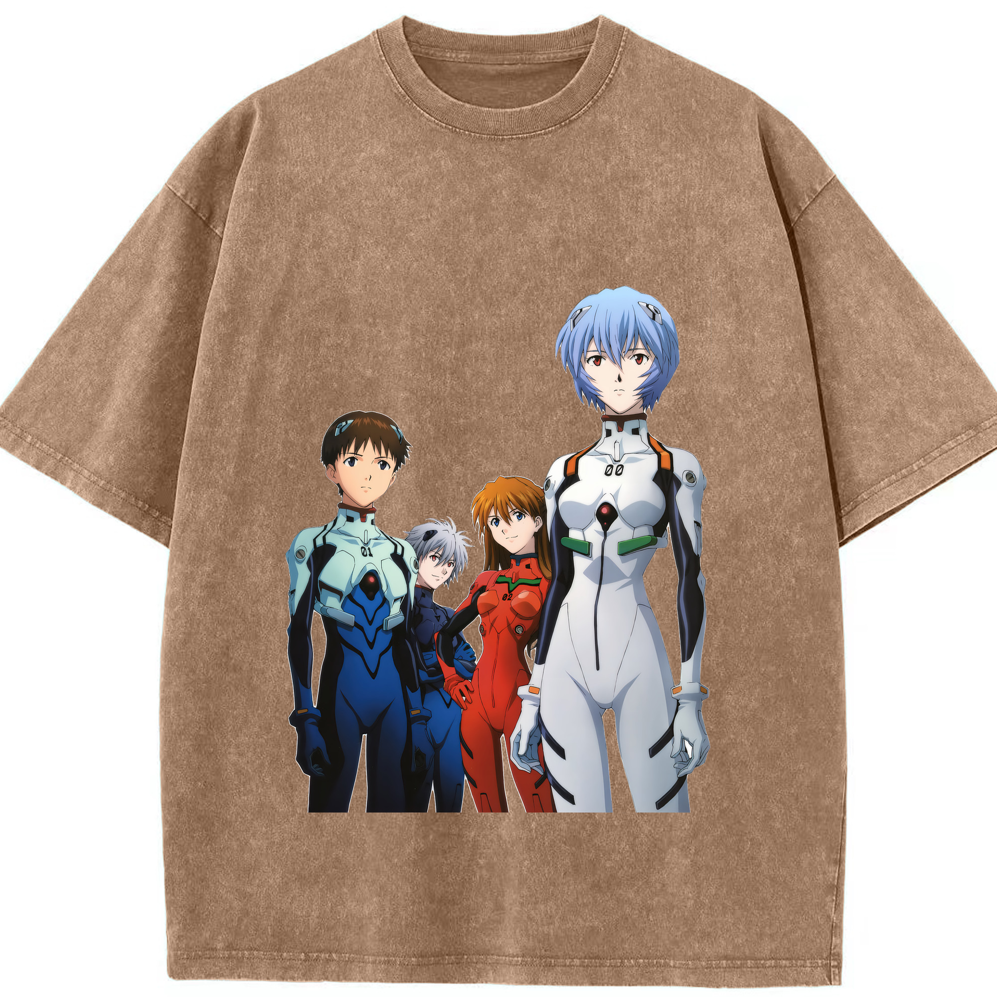 （画像用） EVA 新世紀エヴァンゲリオン 綿100% ヴィンテージ風 半袖Tシャツ（フロントプリント）