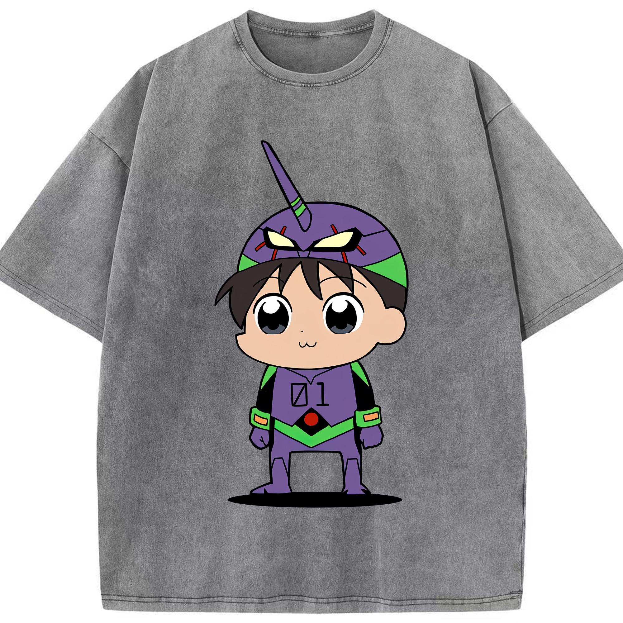 （画像用） EVA 新世紀エヴァンゲリオン 綿100% ヴィンテージ風 半袖Tシャツ（フロントプリント）