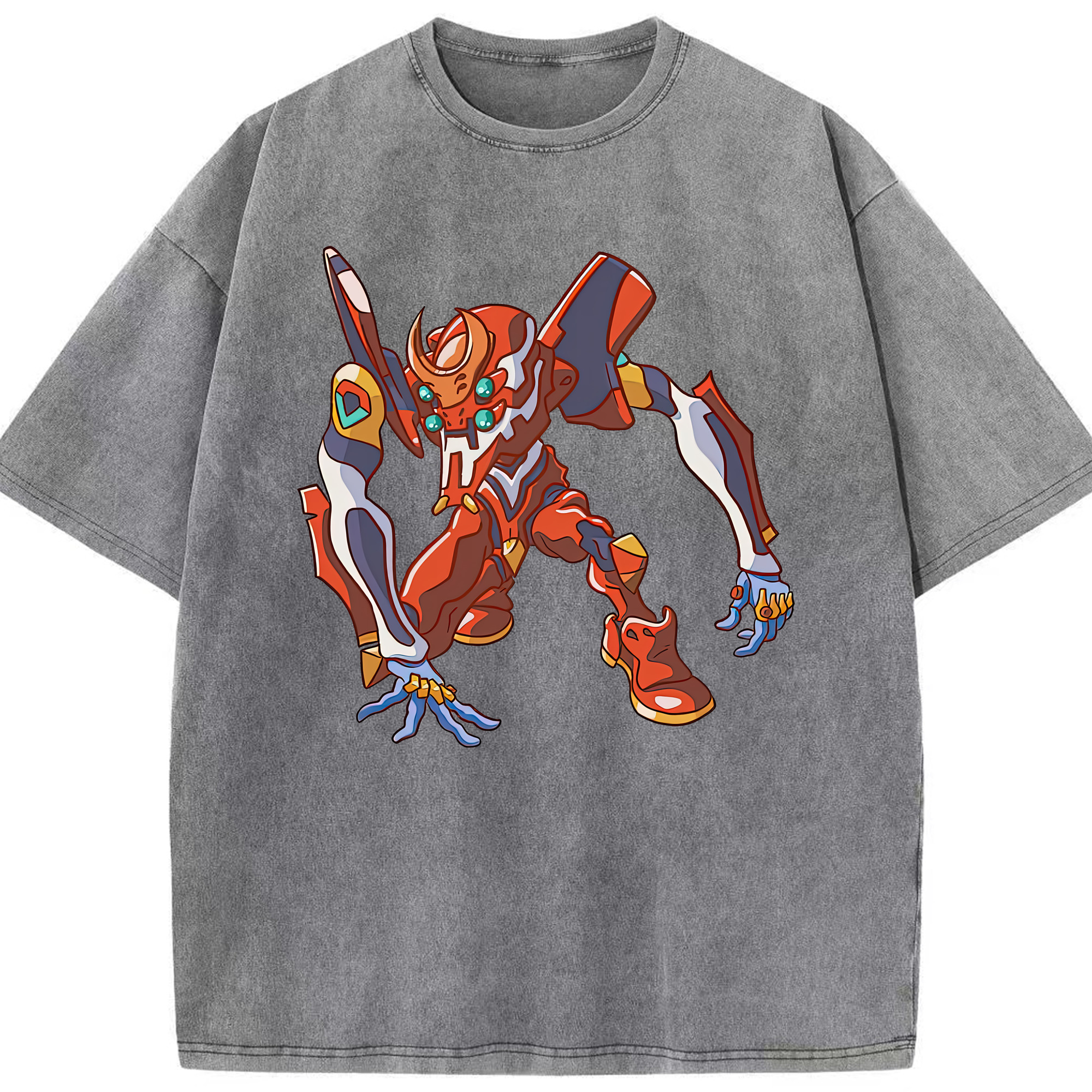 （画像用） EVA 新世紀エヴァンゲリオン 綿100% ヴィンテージ風 半袖Tシャツ（フロントプリント）