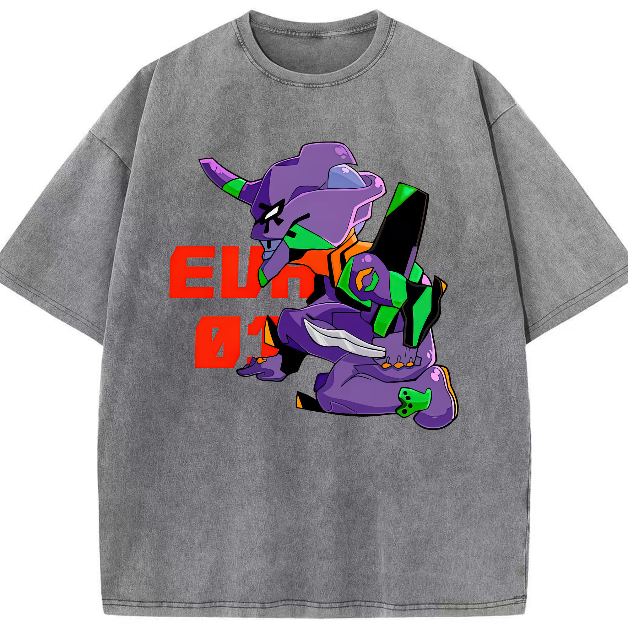 （画像用） EVA 新世紀エヴァンゲリオン 綿100% ヴィンテージ風 半袖Tシャツ（フロントプリント）
