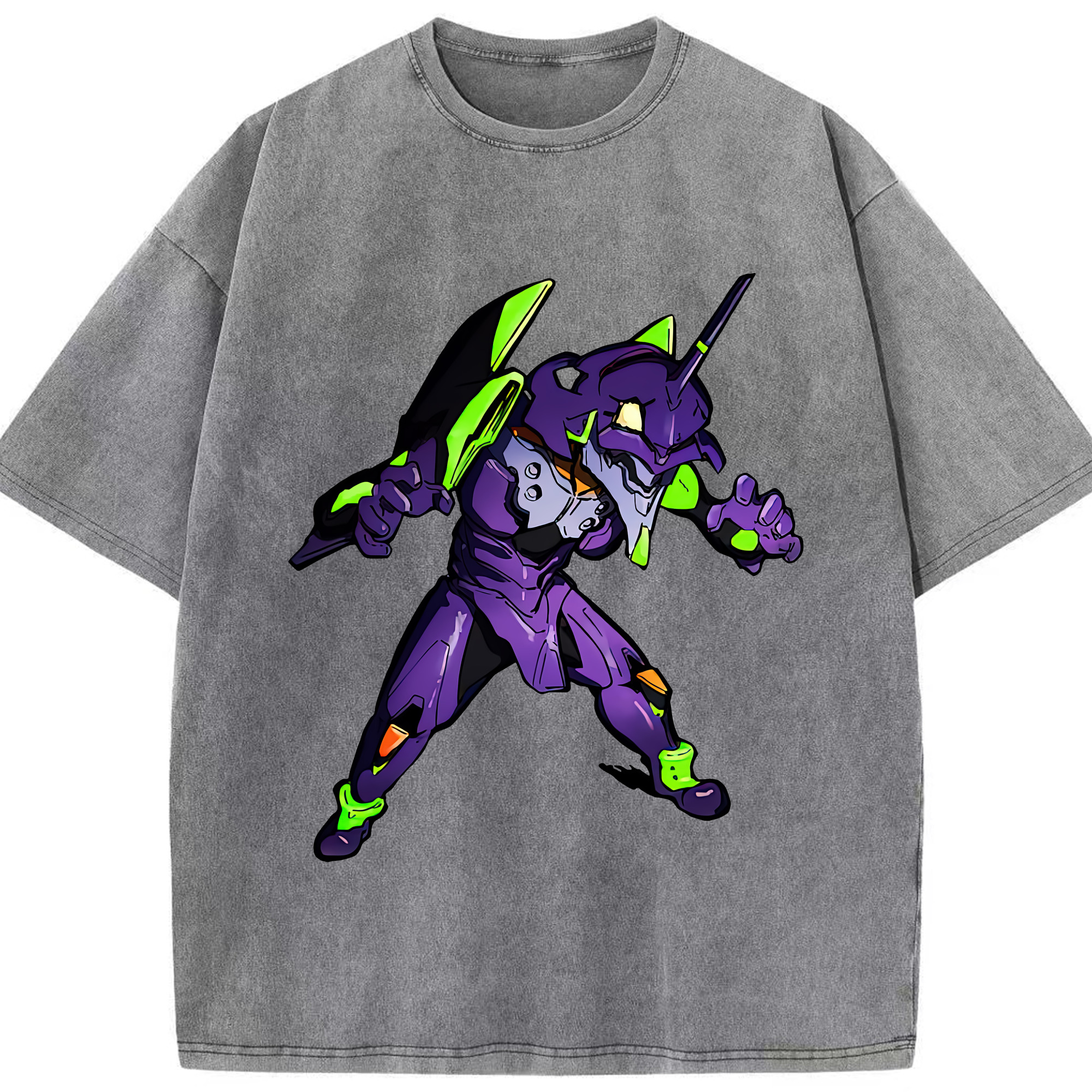 （画像用） EVA 新世紀エヴァンゲリオン 綿100% ヴィンテージ風 半袖Tシャツ（フロントプリント）