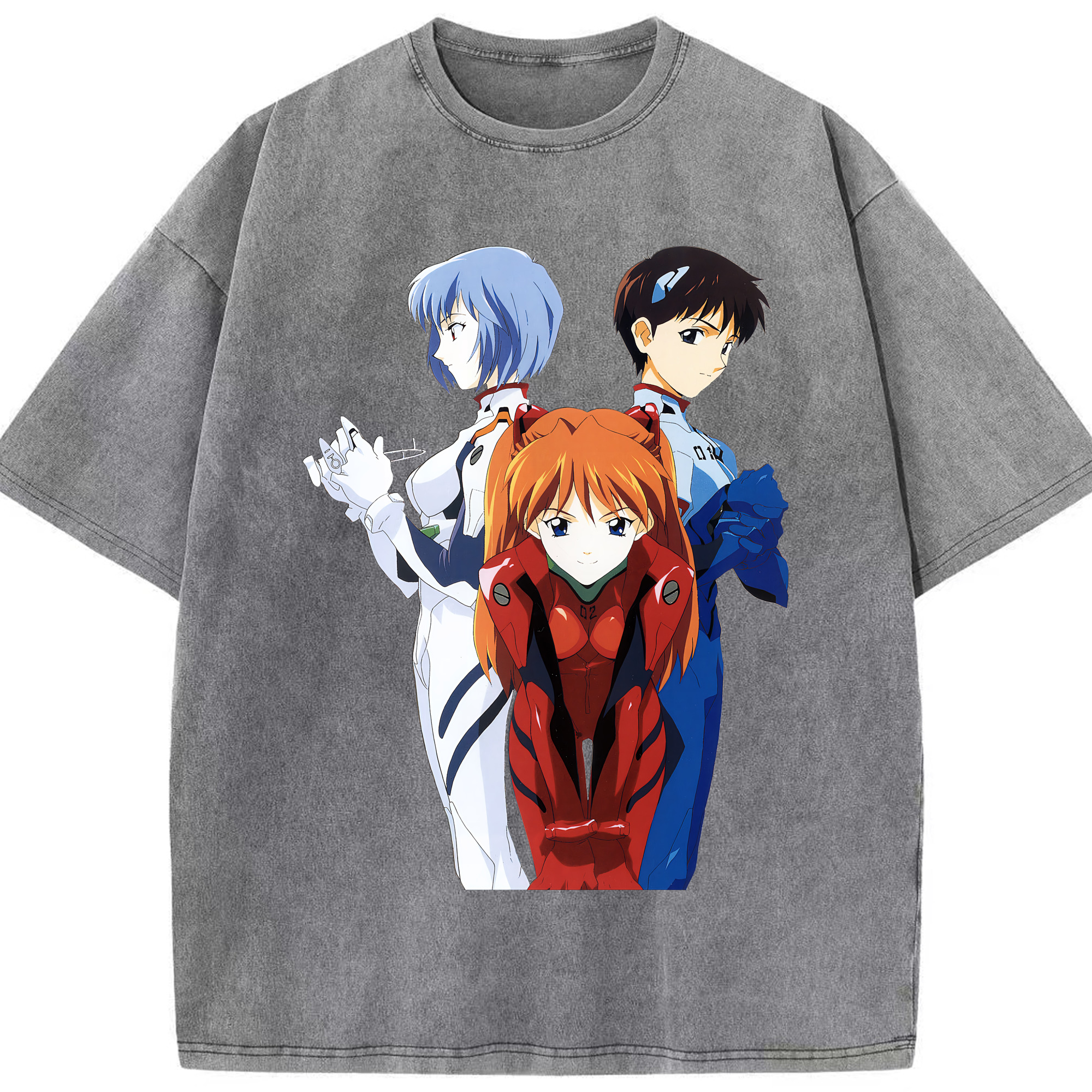 （画像用） EVA 新世紀エヴァンゲリオン 綿100% ヴィンテージ風 半袖Tシャツ（フロントプリント）