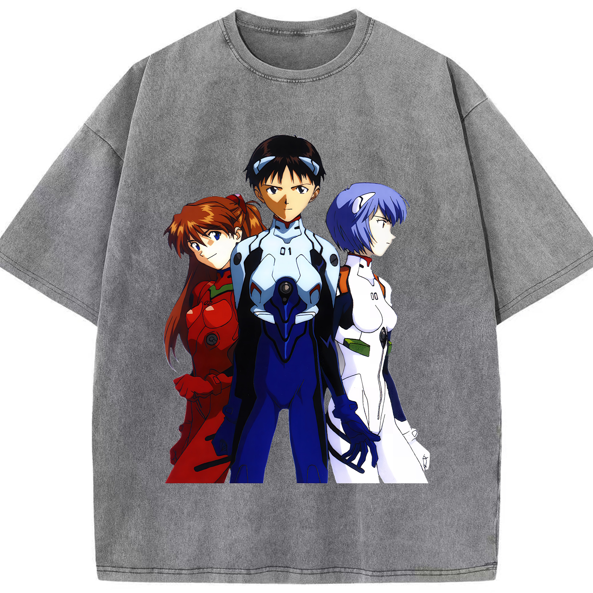 （画像用） EVA 新世紀エヴァンゲリオン 綿100% ヴィンテージ風 半袖Tシャツ（フロントプリント）