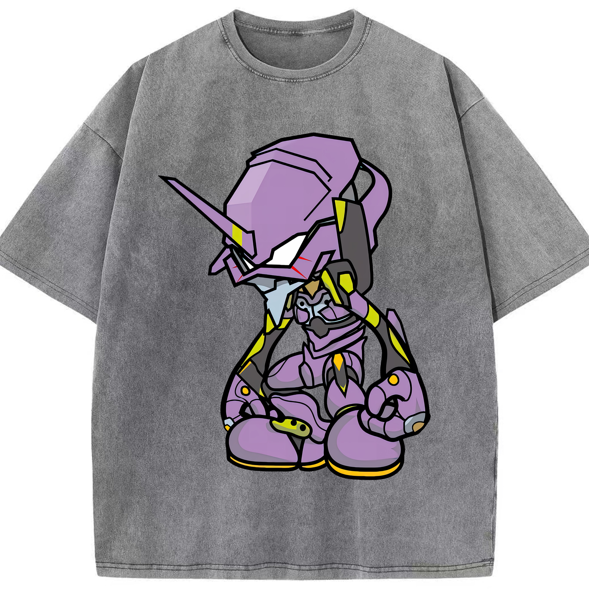 （画像用） EVA 新世紀エヴァンゲリオン 綿100% ヴィンテージ風 半袖Tシャツ（フロントプリント）