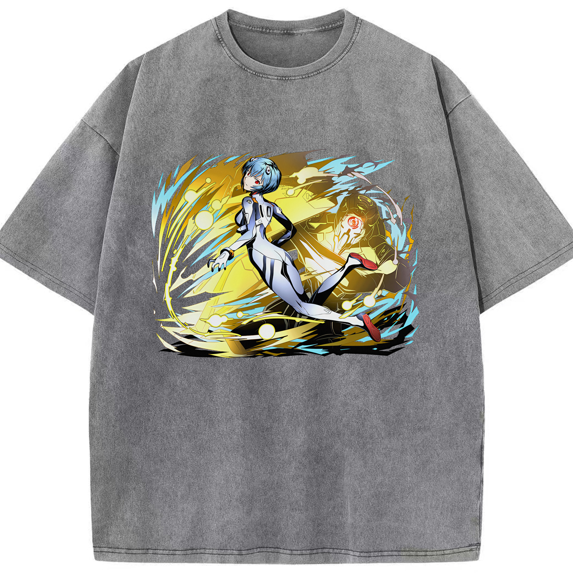 （画像用） EVA 新世紀エヴァンゲリオン 綿100% ヴィンテージ風 半袖Tシャツ（フロントプリント）