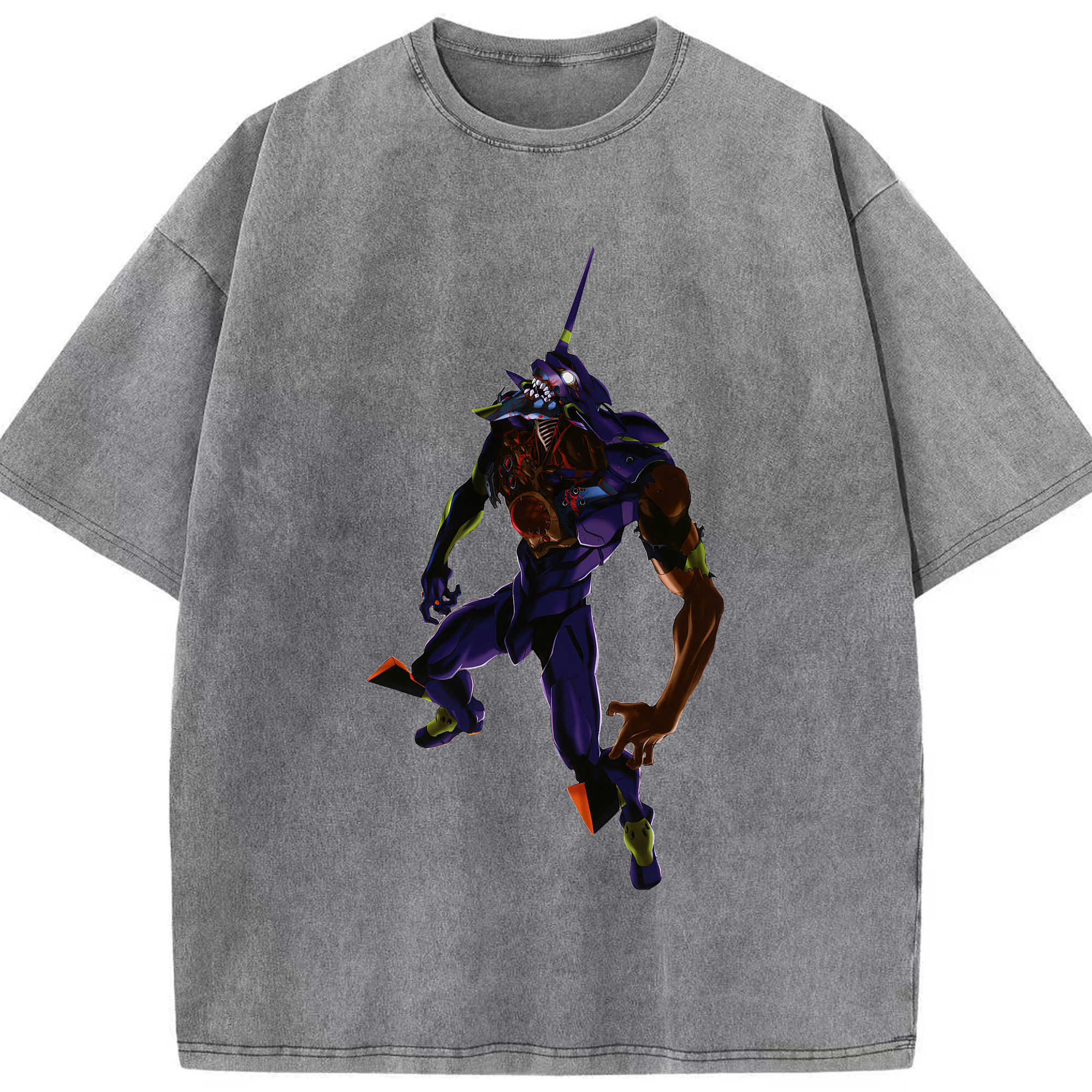 （画像用） EVA 新世紀エヴァンゲリオン 綿100% ヴィンテージ風 半袖Tシャツ（フロントプリント）