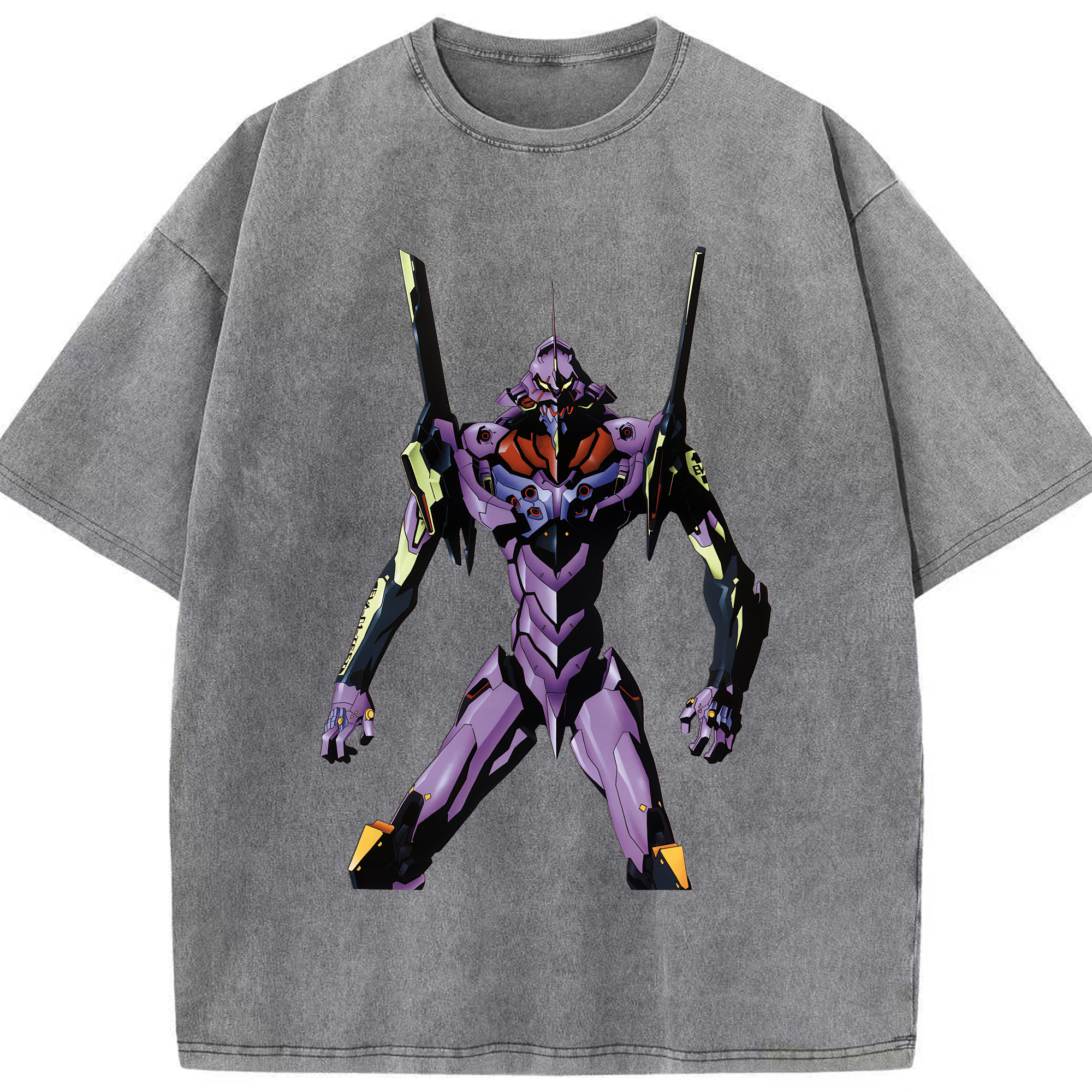 （画像用） EVA 新世紀エヴァンゲリオン 綿100% ヴィンテージ風 半袖Tシャツ（フロントプリント）