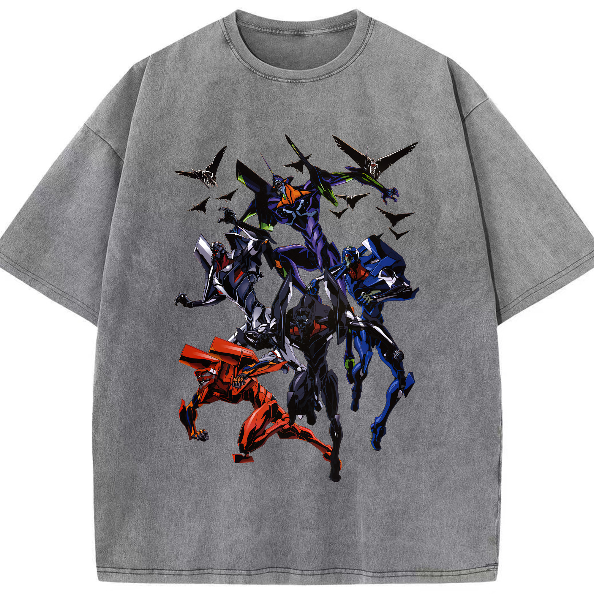 （画像用） EVA 新世紀エヴァンゲリオン 綿100% ヴィンテージ風 半袖Tシャツ（フロントプリント）