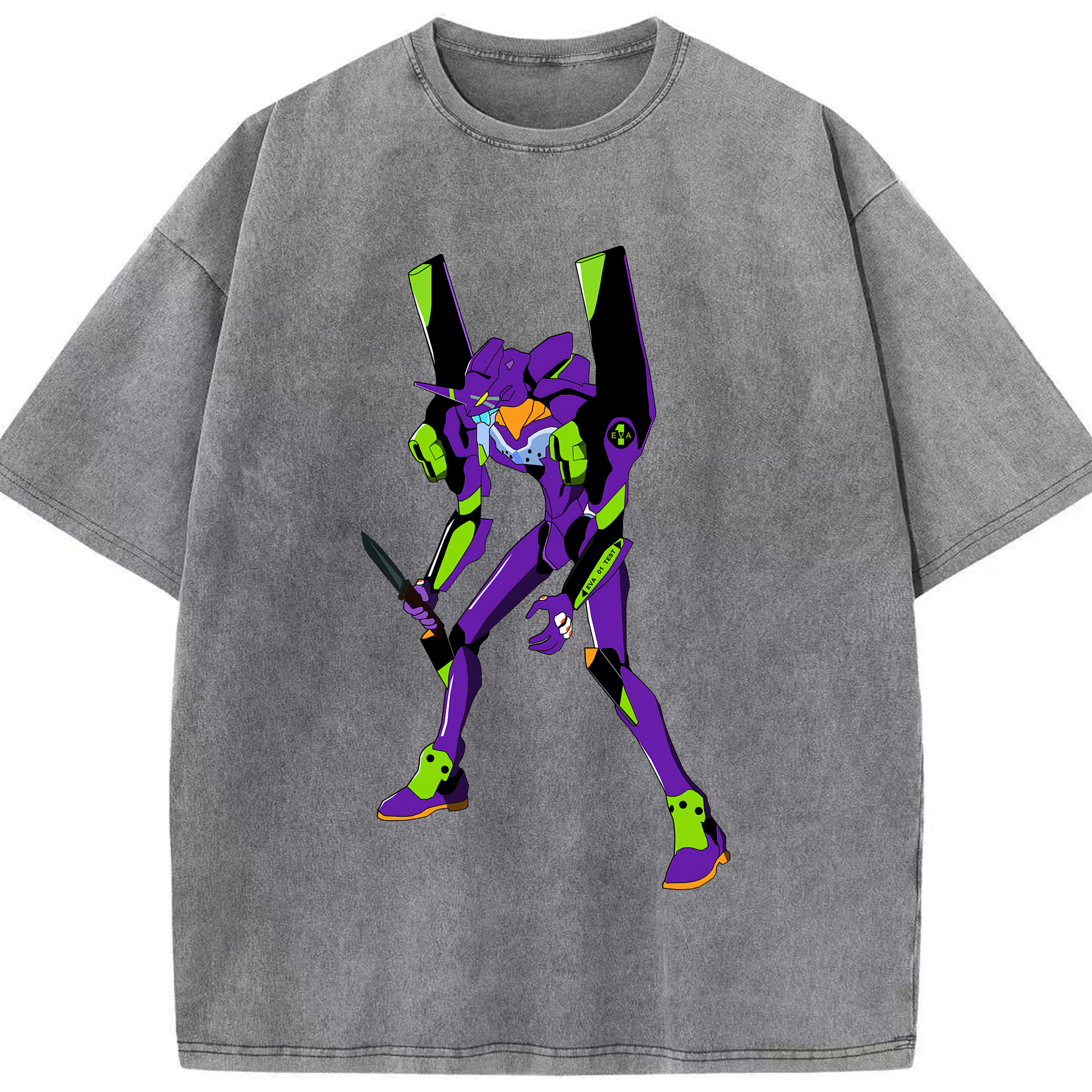（画像用） EVA 新世紀エヴァンゲリオン 綿100% ヴィンテージ風 半袖Tシャツ（フロントプリント）