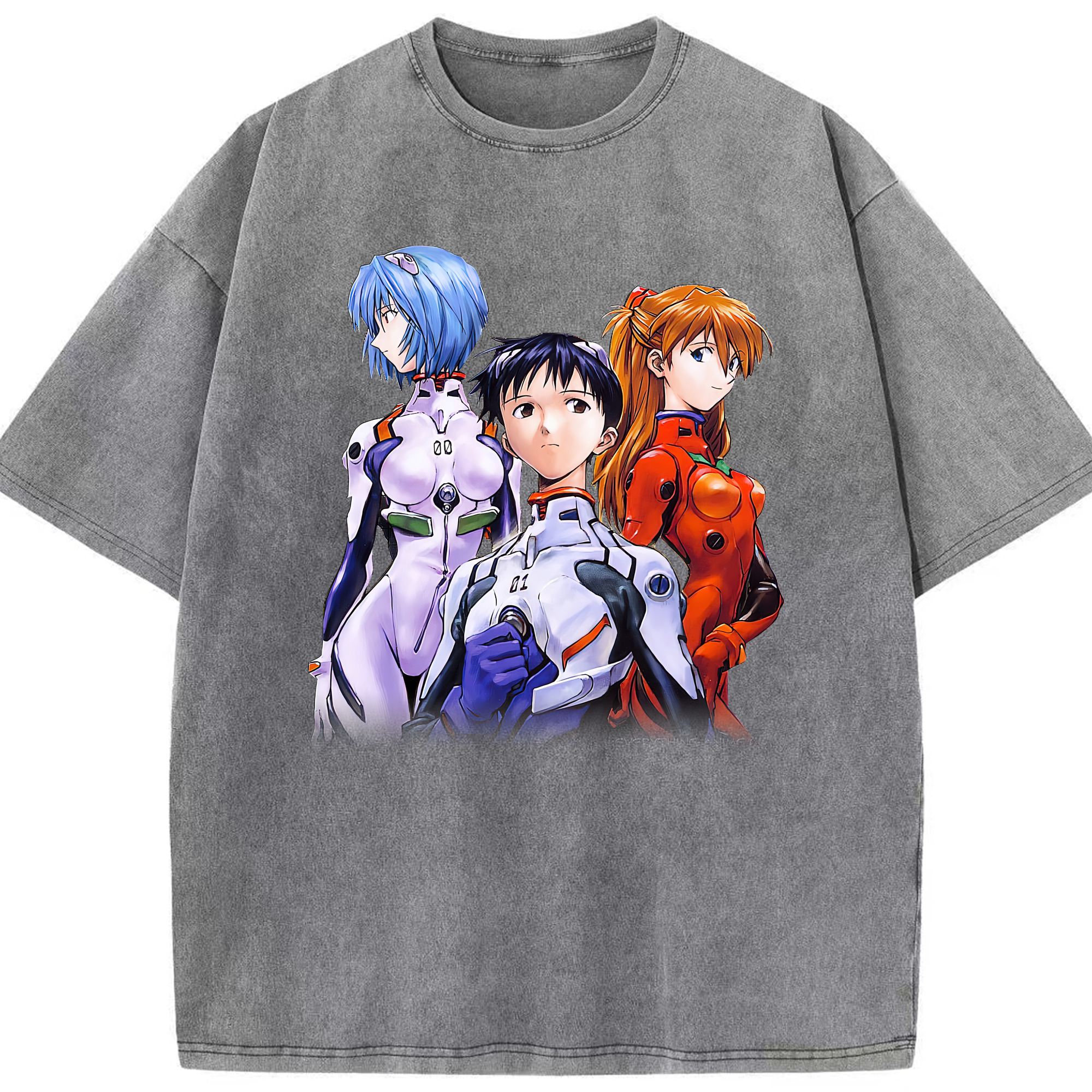 （画像用） EVA 新世紀エヴァンゲリオン 綿100% ヴィンテージ風 半袖Tシャツ（フロントプリント）