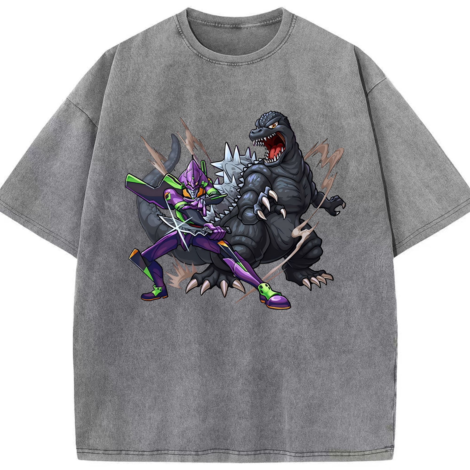 （画像用） EVA 新世紀エヴァンゲリオン 綿100% ヴィンテージ風 半袖Tシャツ（フロントプリント）