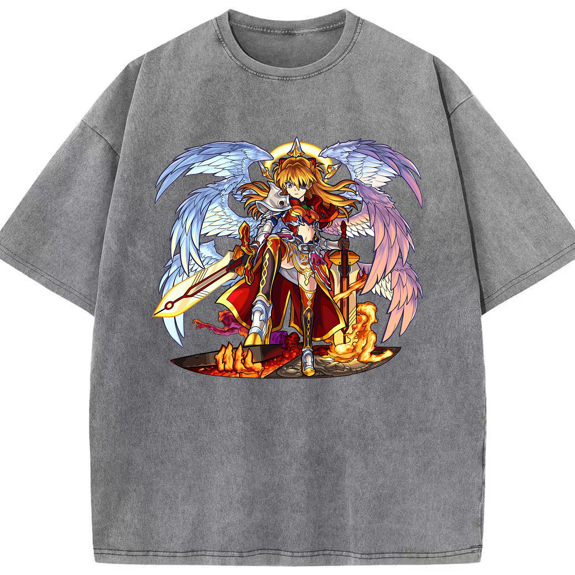 （画像用） EVA 新世紀エヴァンゲリオン 綿100% ヴィンテージ風 半袖Tシャツ（フロントプリント）