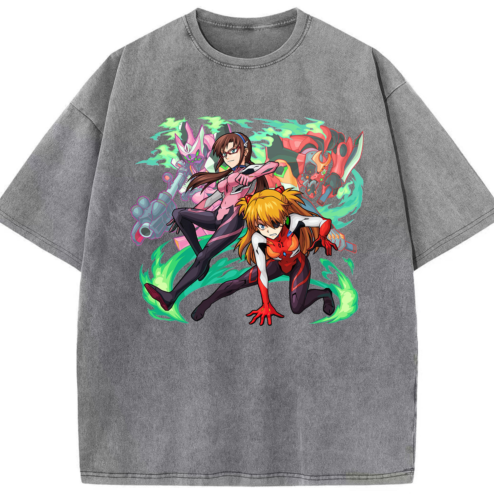 （画像用） EVA 新世紀エヴァンゲリオン 綿100% ヴィンテージ風 半袖Tシャツ（フロントプリント）