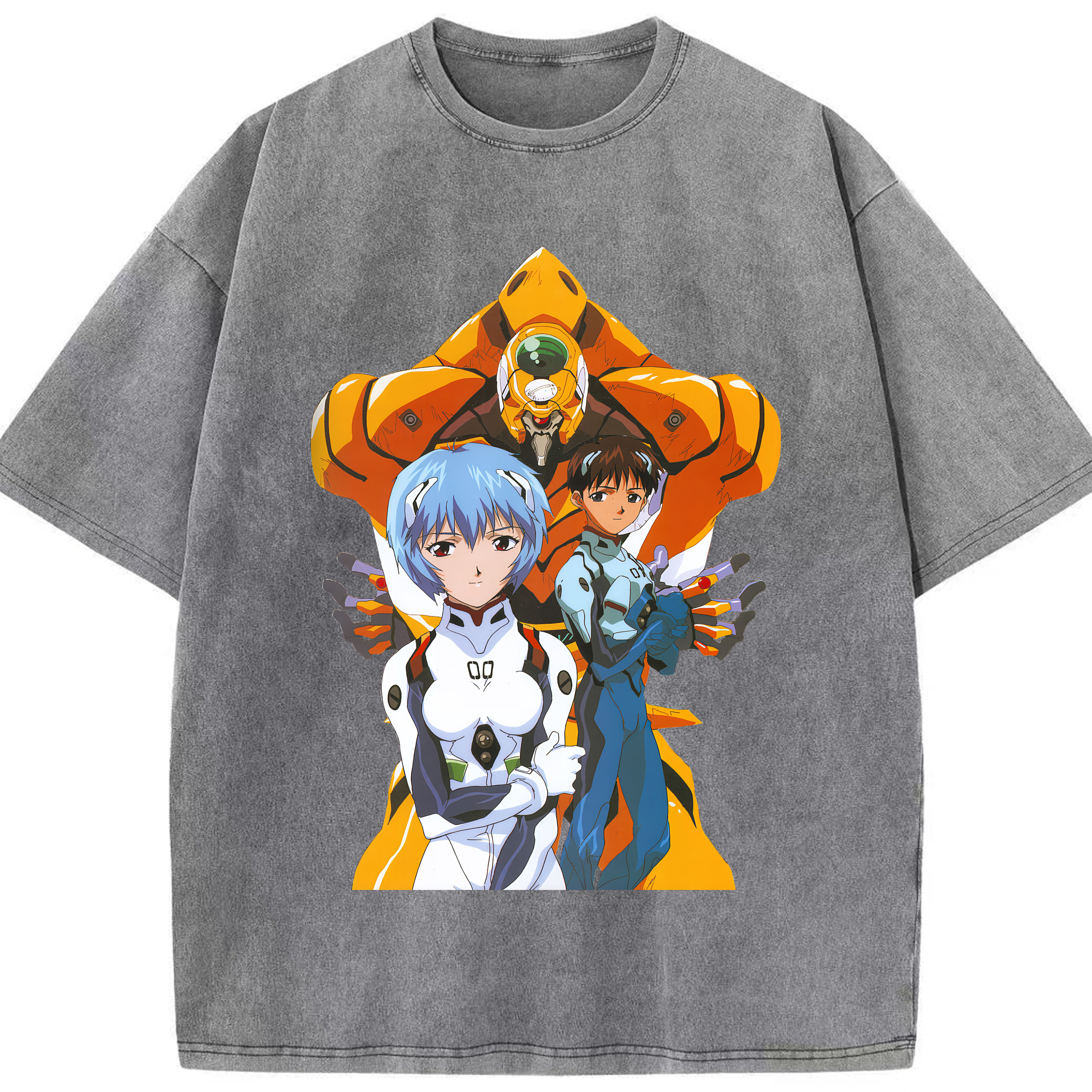 （画像用） EVA 新世紀エヴァンゲリオン 綿100% ヴィンテージ風 半袖Tシャツ（フロントプリント）