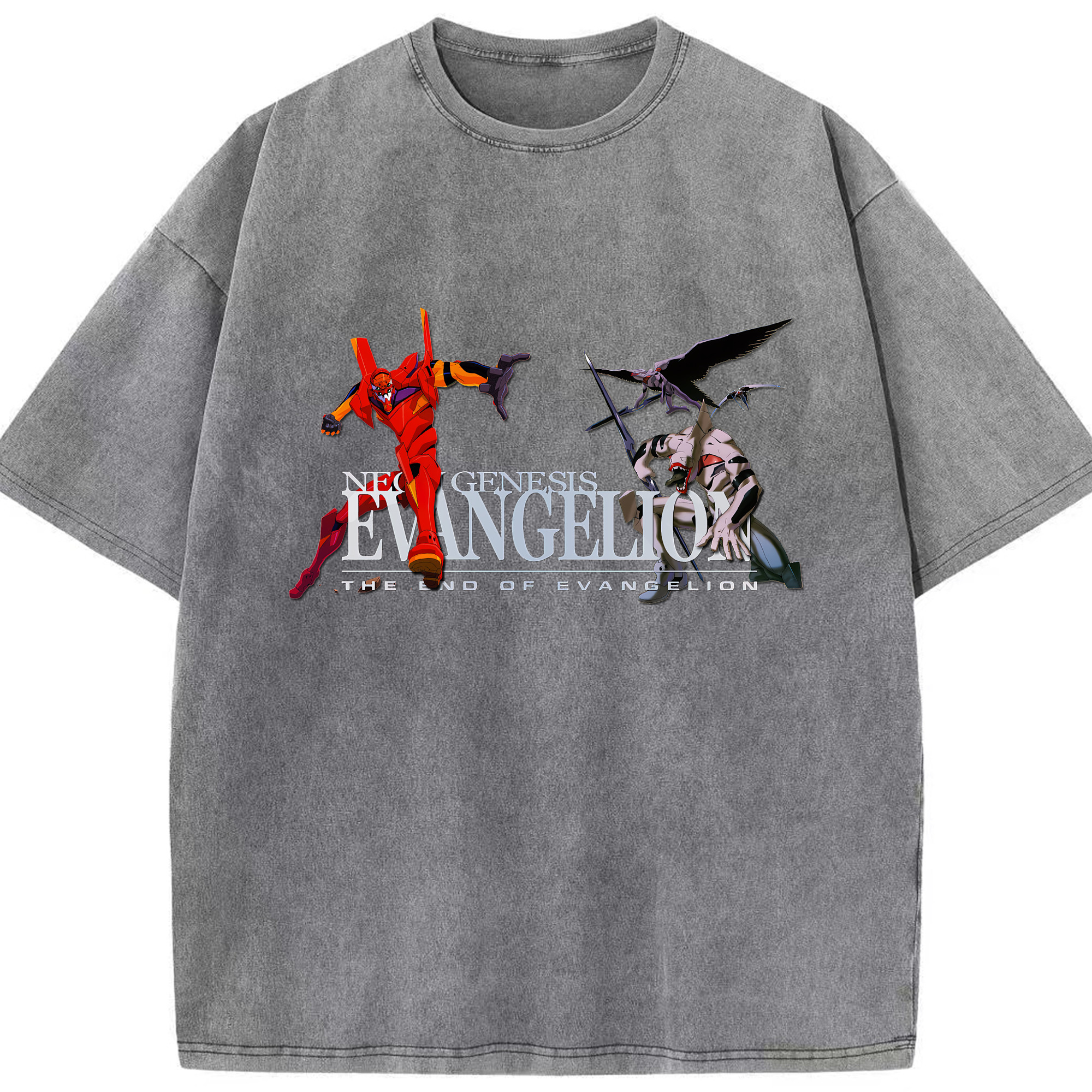 （画像用） EVA 新世紀エヴァンゲリオン 綿100% ヴィンテージ風 半袖Tシャツ（フロントプリント）