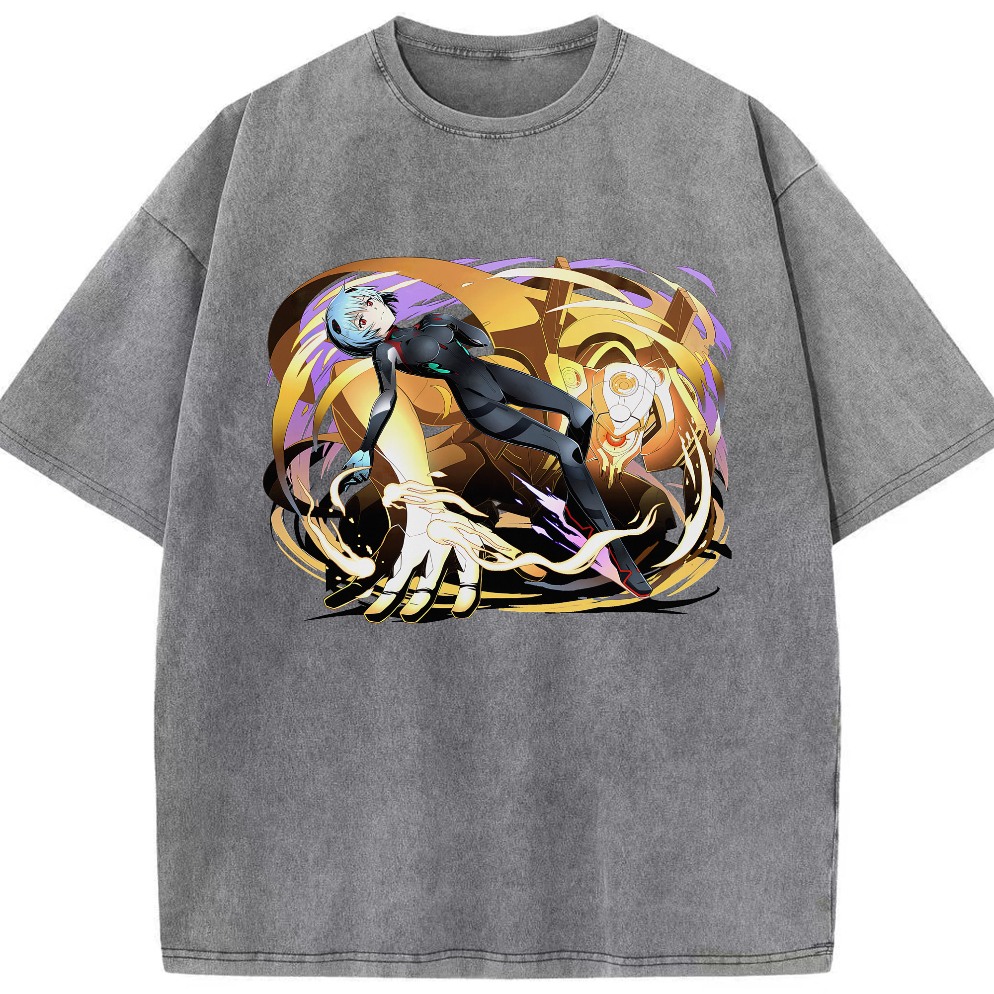 （画像用） EVA 新世紀エヴァンゲリオン 綿100% ヴィンテージ風 半袖Tシャツ（フロントプリント）