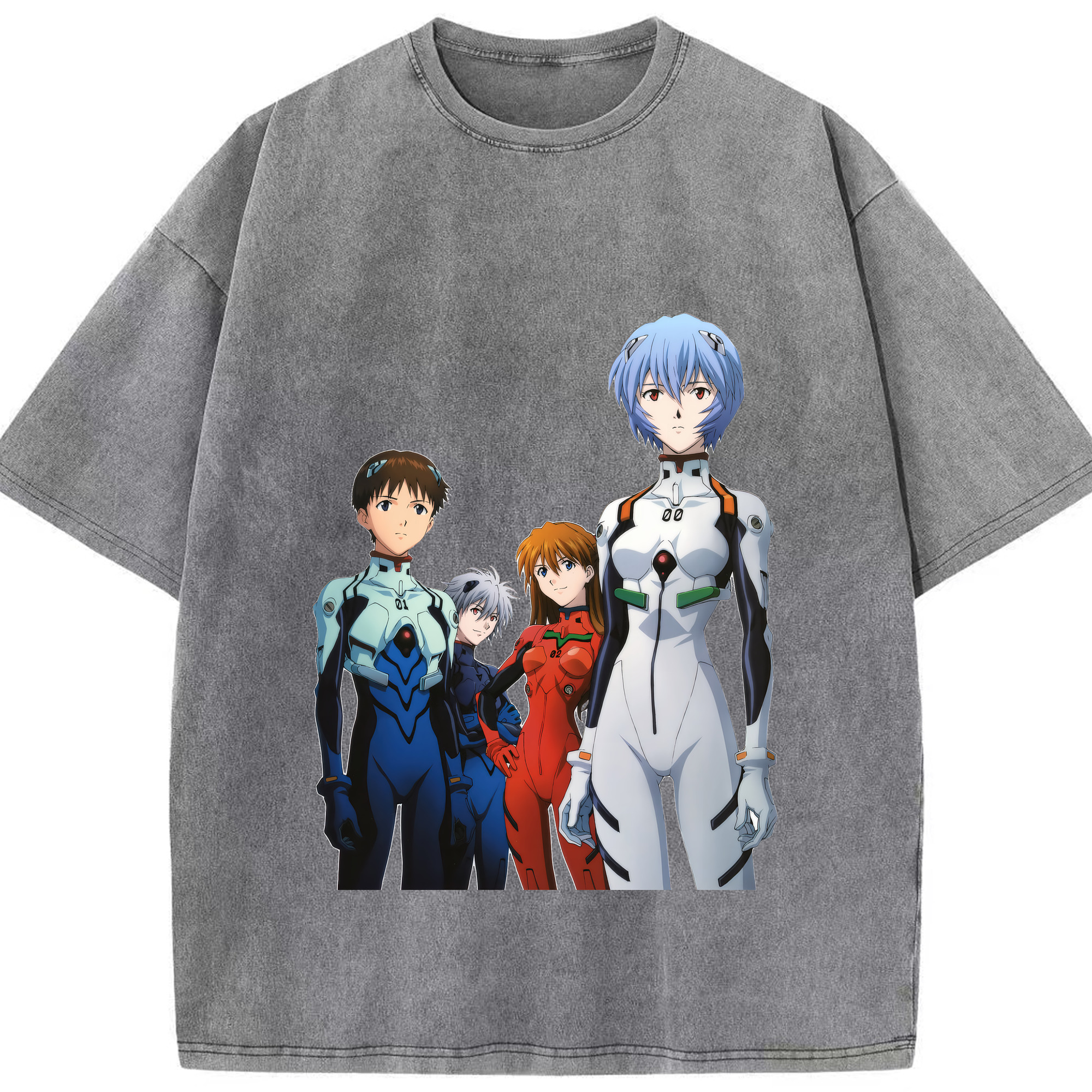（画像用） EVA 新世紀エヴァンゲリオン 綿100% ヴィンテージ風 半袖Tシャツ（フロントプリント）