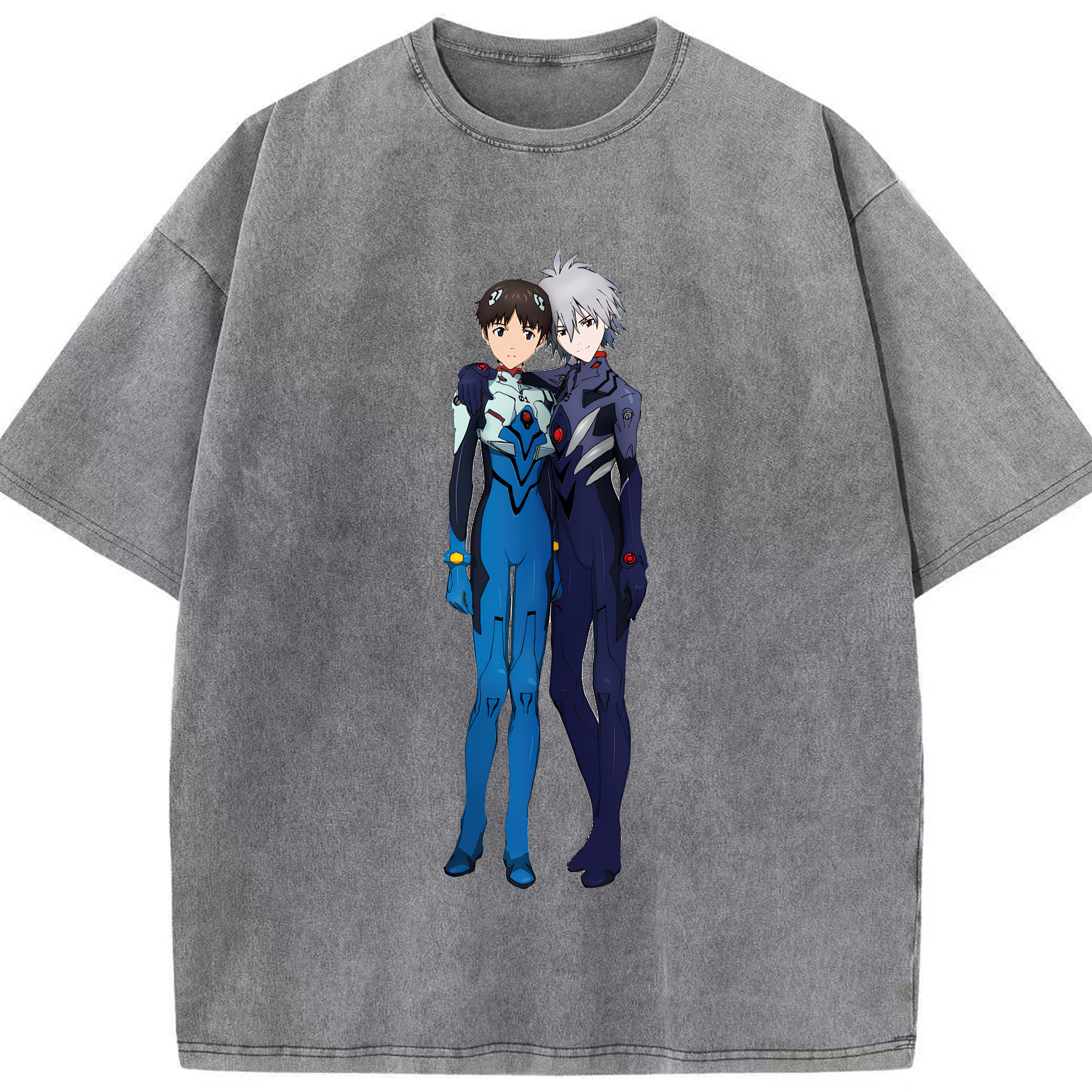 （画像用） EVA 新世紀エヴァンゲリオン 綿100% ヴィンテージ風 半袖Tシャツ（フロントプリント）