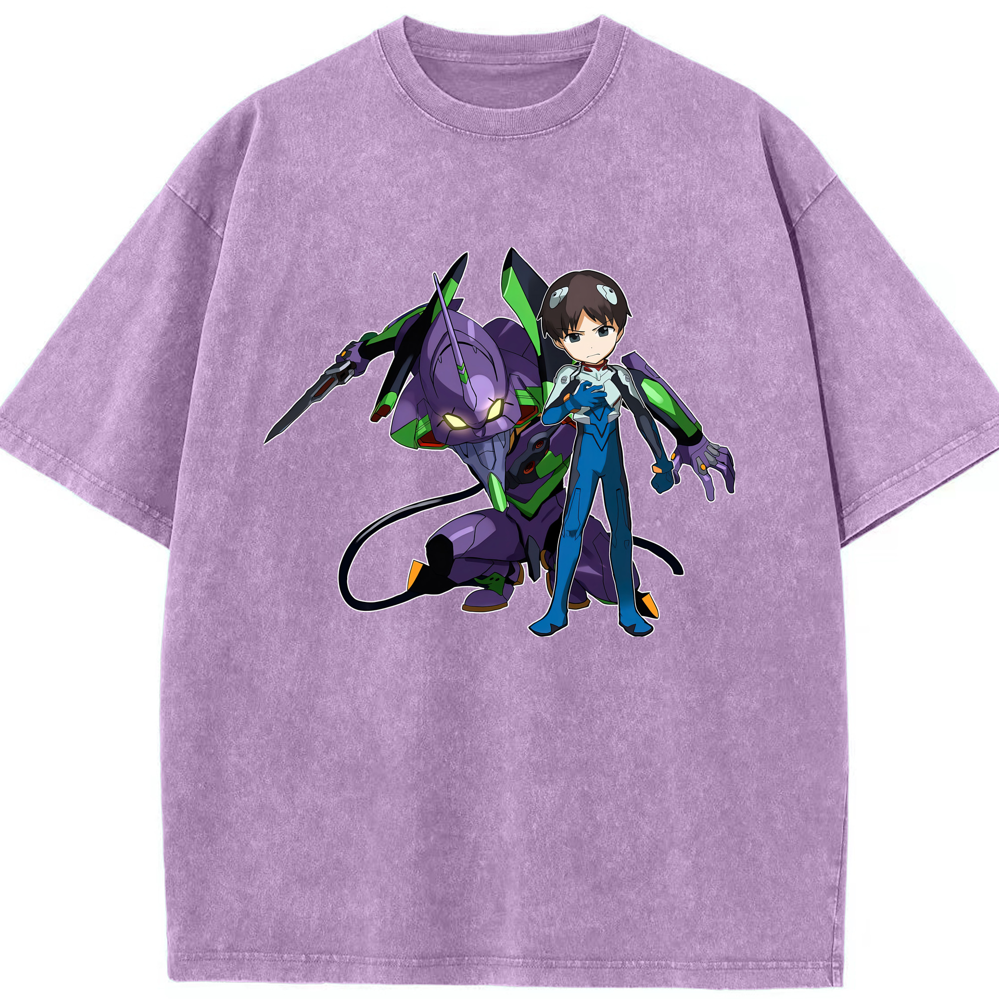 （画像用） EVA 新世紀エヴァンゲリオン 綿100% ヴィンテージ風 半袖Tシャツ（フロントプリント）