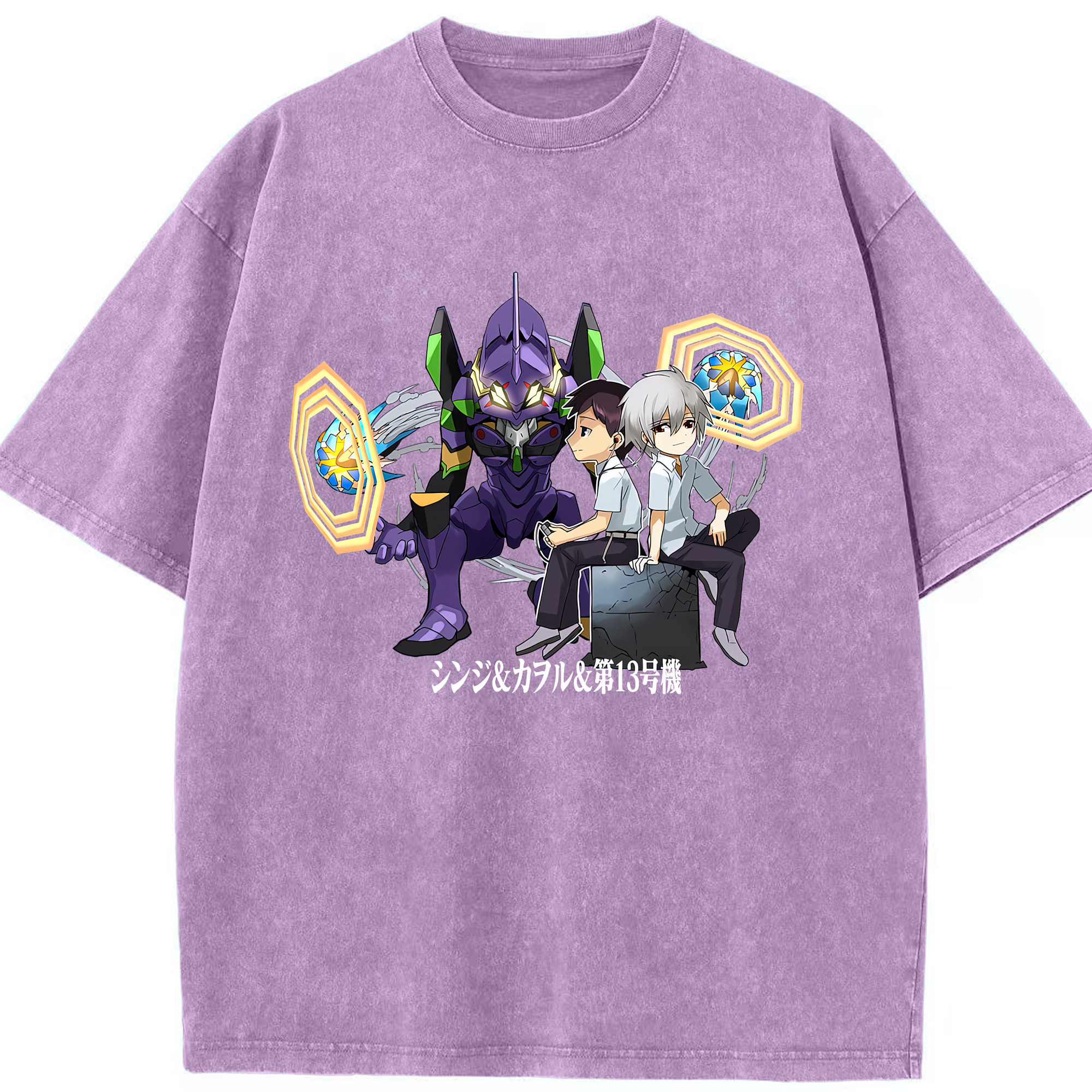 （画像用） EVA 新世紀エヴァンゲリオン 綿100% ヴィンテージ風 半袖Tシャツ（フロントプリント）